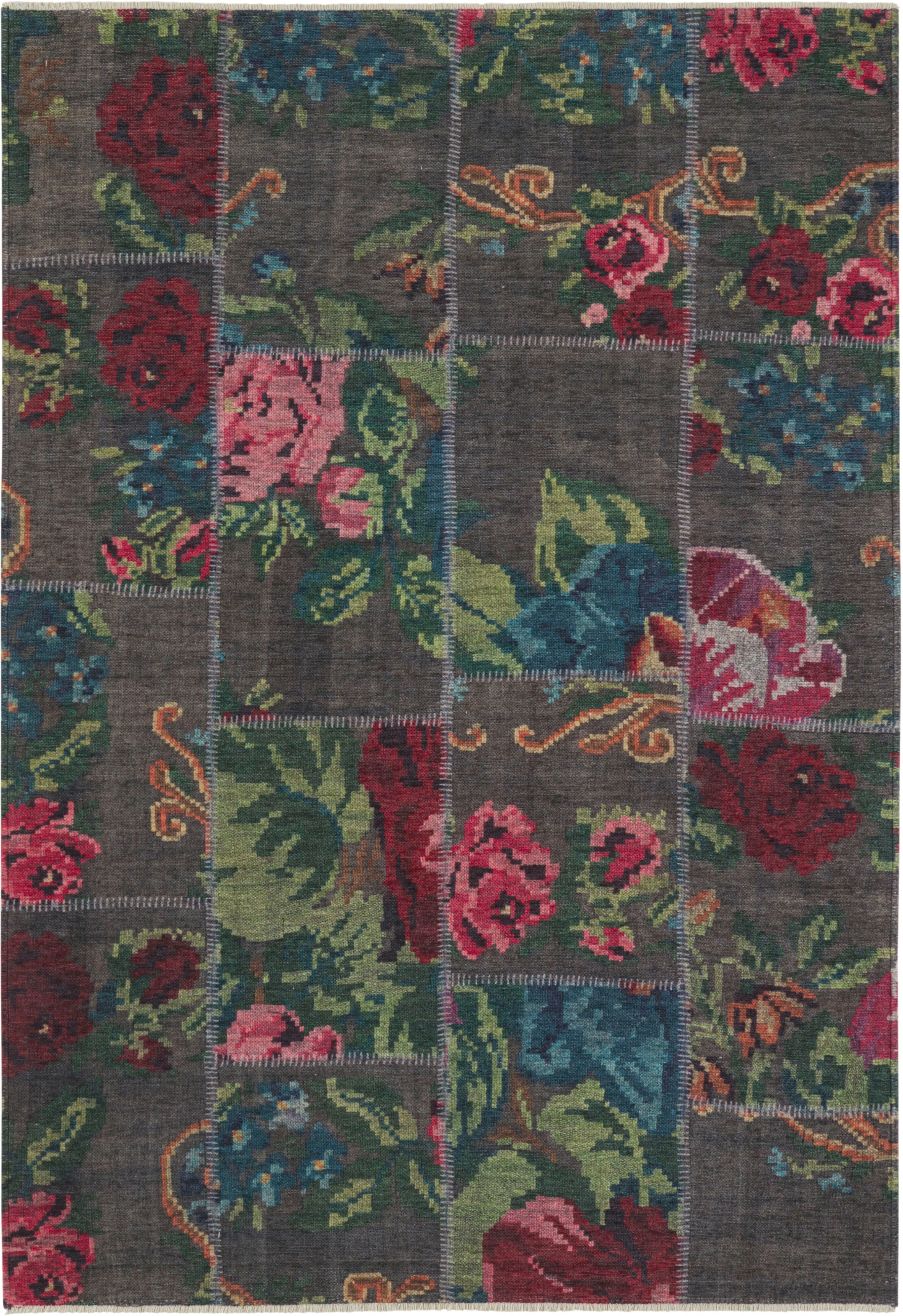 Image of NOURISTAN Teppich »Kelim Patchwork Sofia«, rechteckig, 7 mm Höhe, Design Orient Optik, Floral, Rosen, Wohnzimmer, Schlafzimmer, Arbeitszimmer, Robust, Pflegeleicht, Blumen bei Ackermann Versand Schweiz