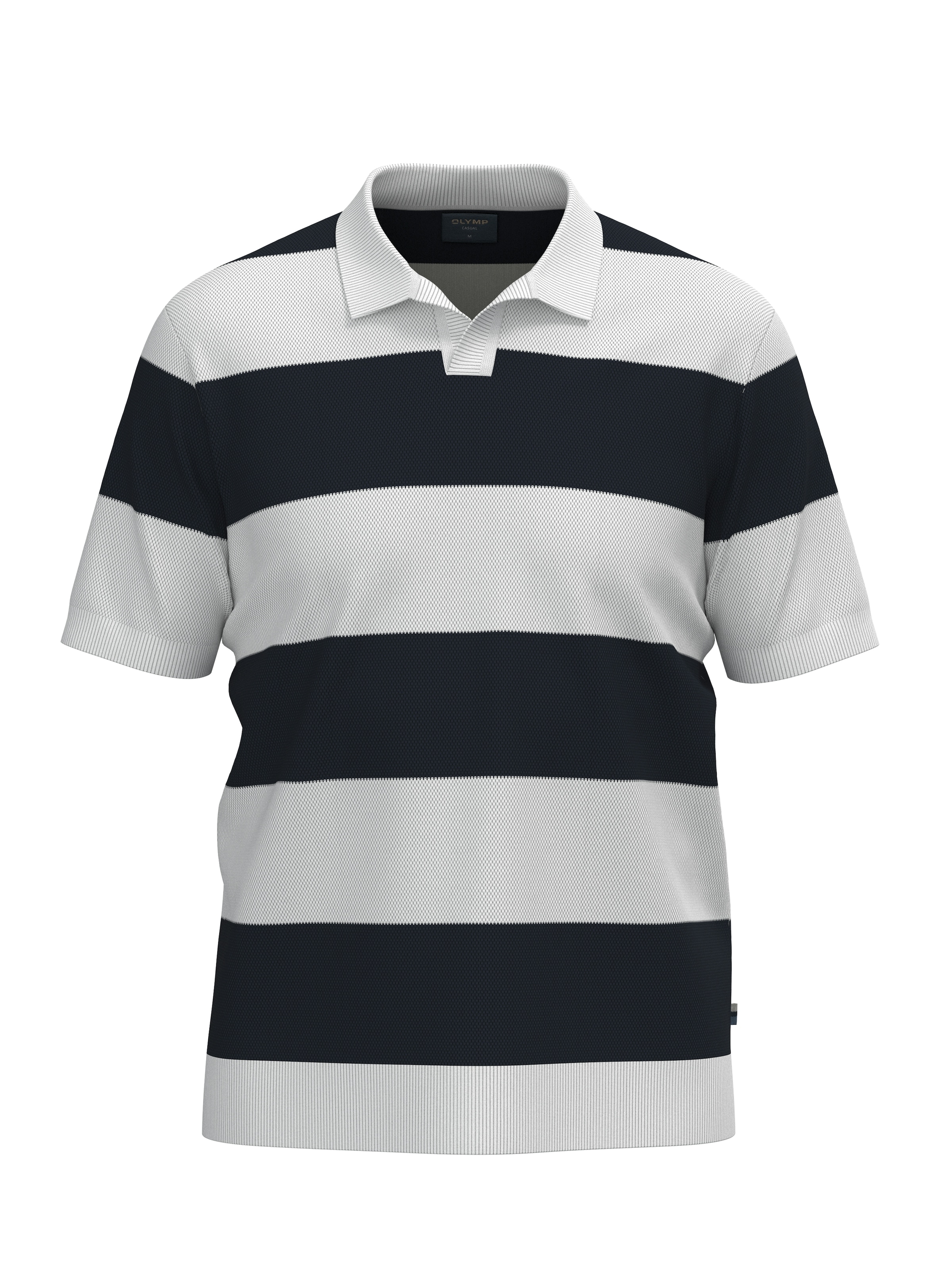 OLYMP T-shirt à manches courtes mit Block-Streifen und im Strick-Look