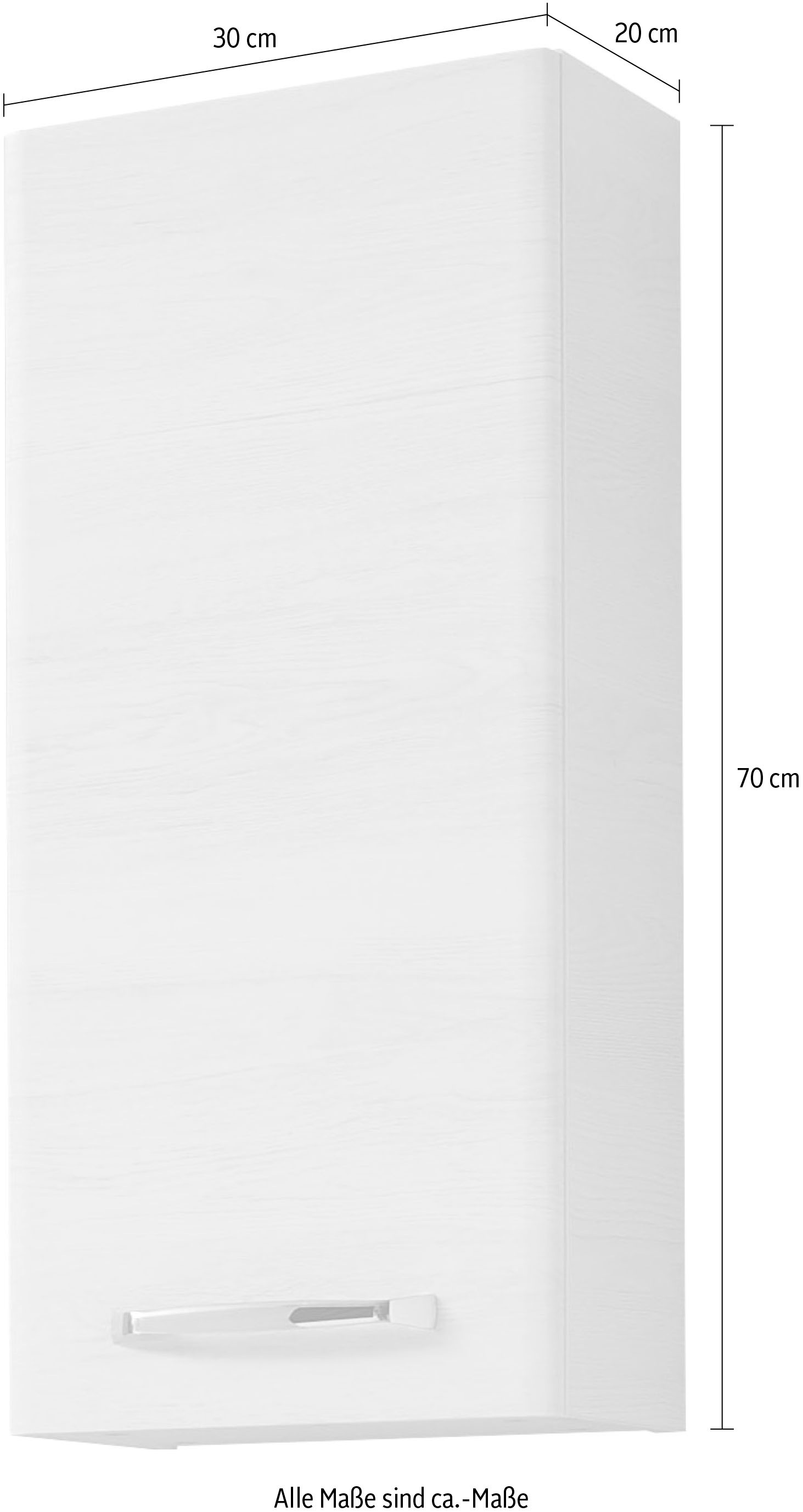 Saphir Hängeschrank »Quickset Wand-Badschrank 30 cm breit mit 1 Tür und 2 Glas-Einlegeböden« Badezimmer-Hängeschrank inkl. Türdämpfer, Griffe in Chrom Glanz