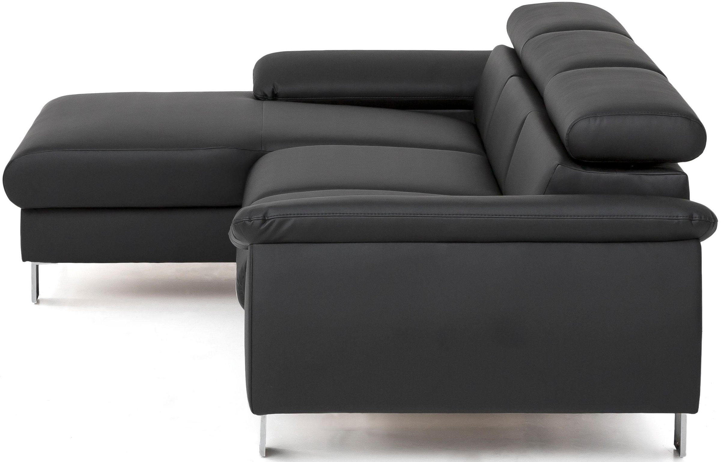 COTTA Ecksofa Komaris, Ecksofa, wahlweise mit RGB-LED-Beleuchtung und Bettfunktion/Bettkasten
