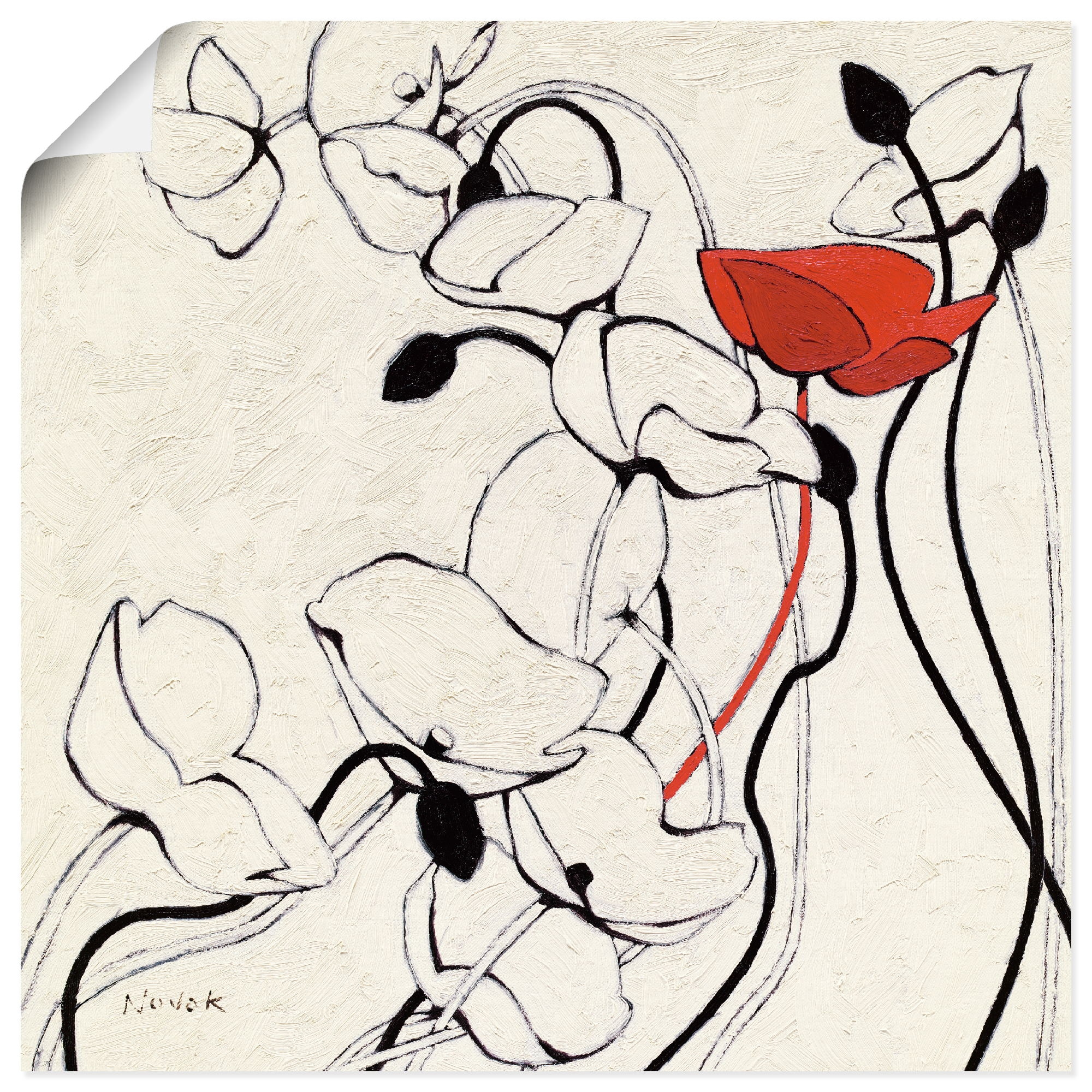Artland Poster »Faden des Lebens II«, Blumen, (1 St.), als Leinwandbild, Wandaufkleber oder Poster in versch. Grössen