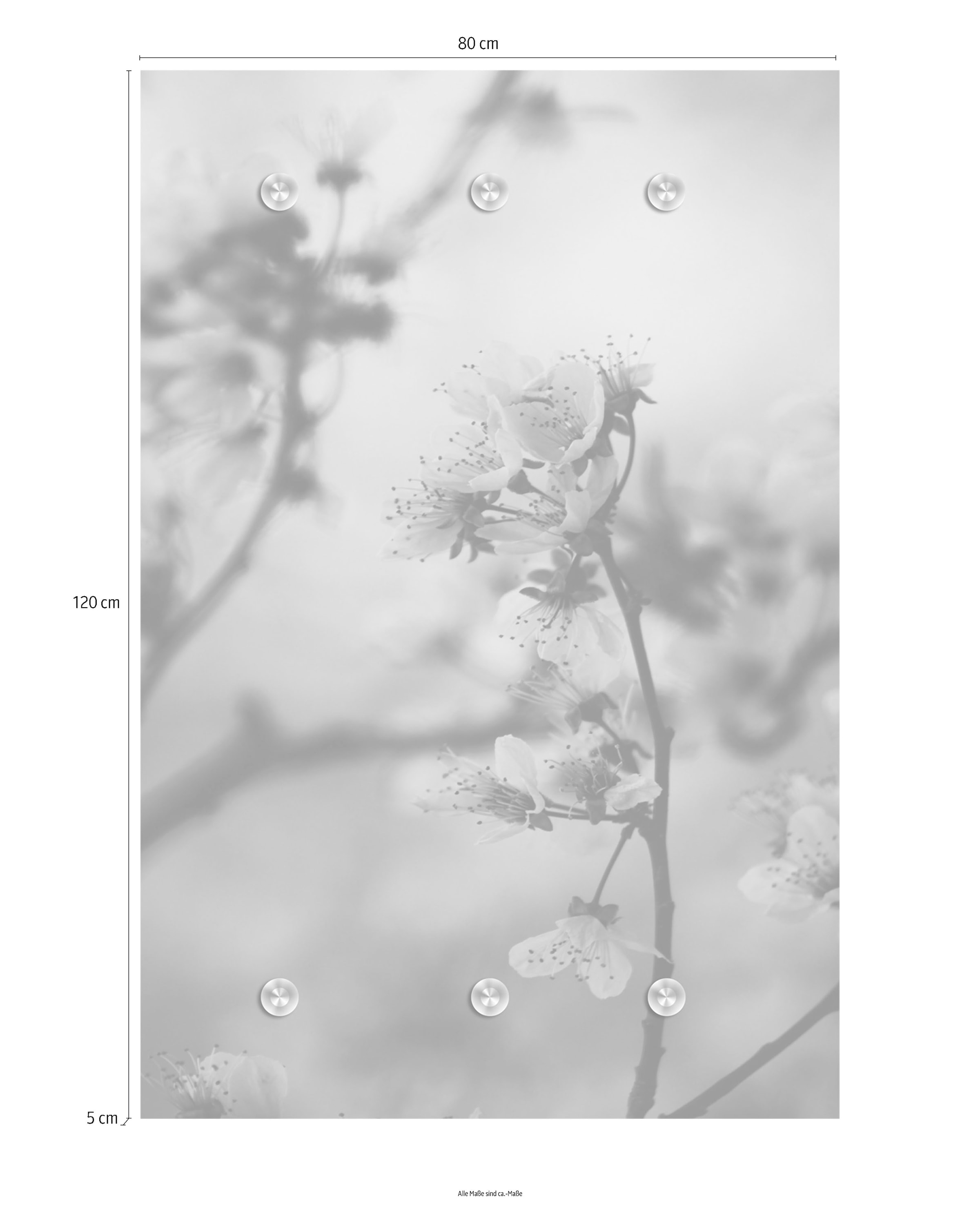 queence Barre de penderie »Blumen« mit 6 Haken, 80 x 120 cm