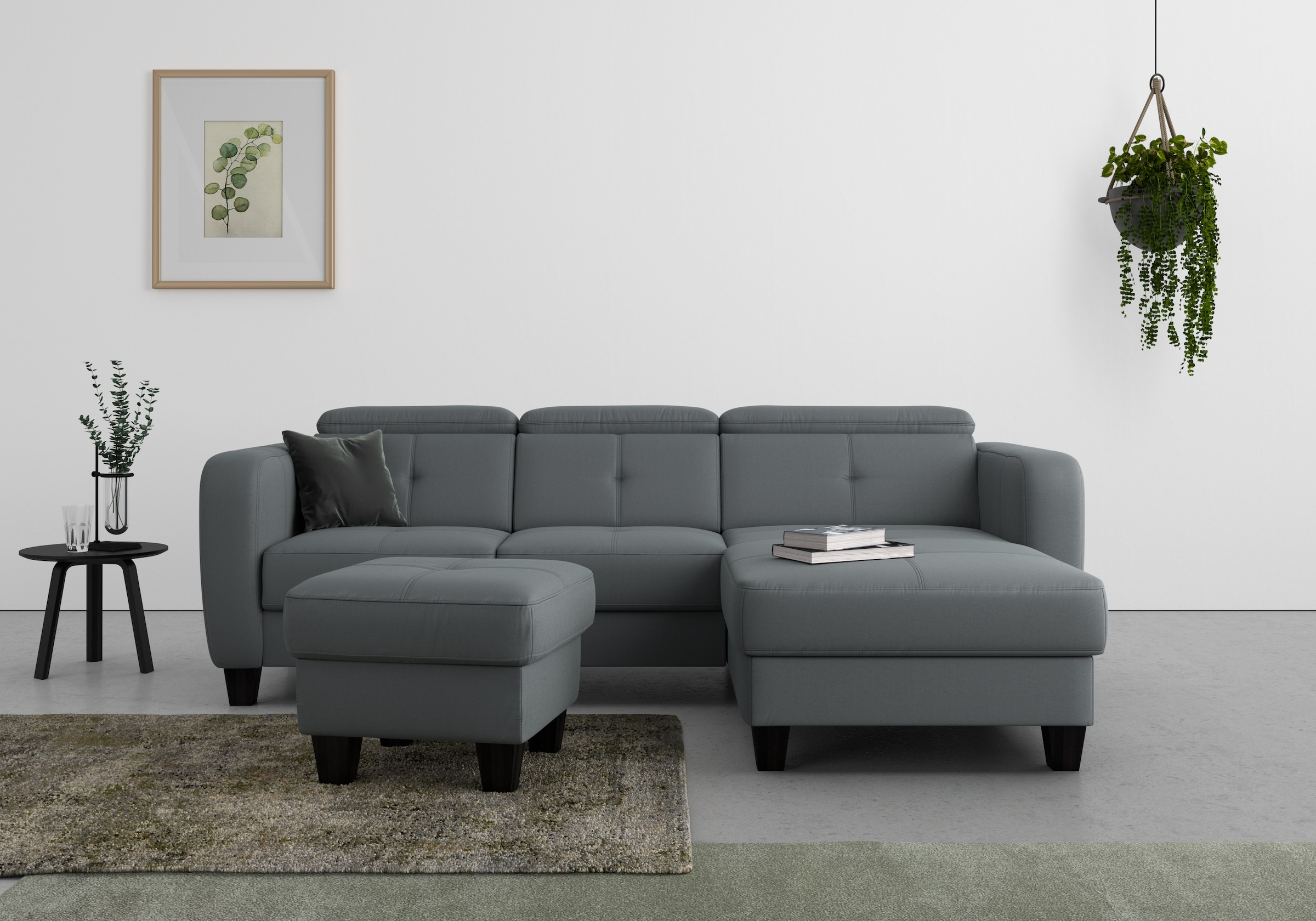 sit&more Canapé d'angle »Belluci L-Form« inklusive Federkern, wahlweise mit Bettfunktion und Bettkasten