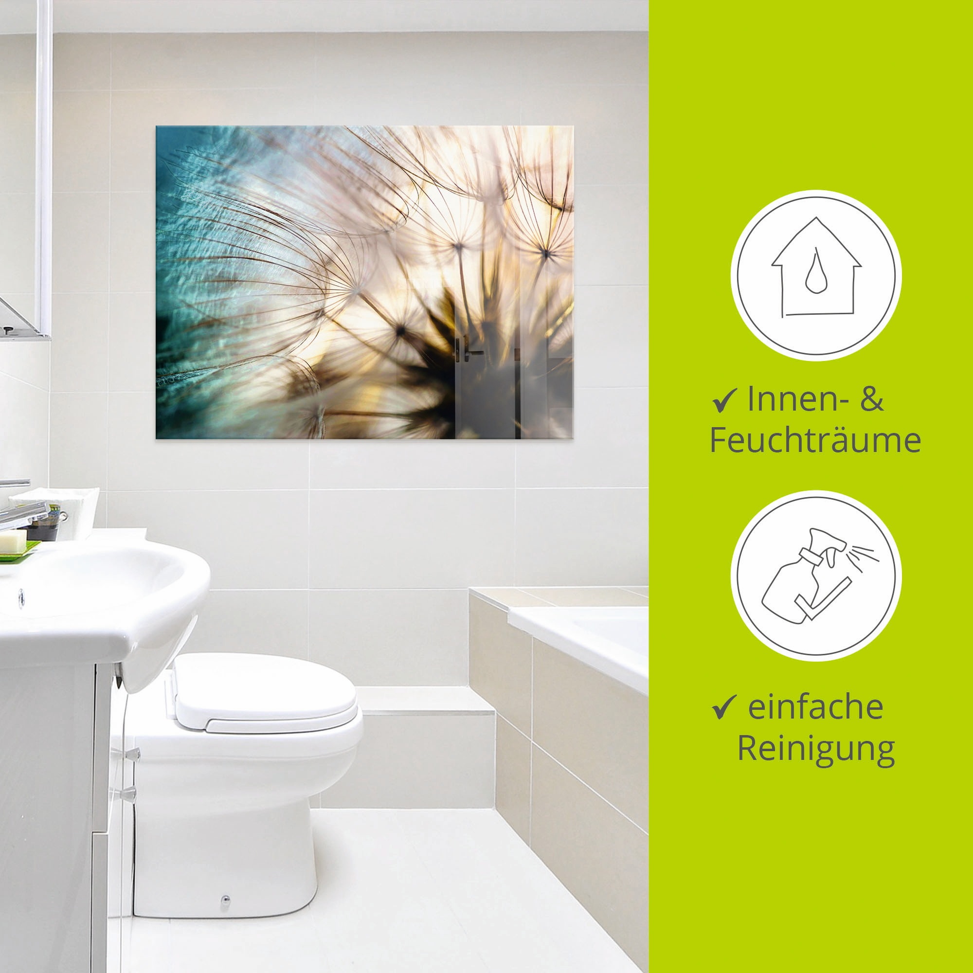 Artland Glasbild »Pusteblume Makro abstrakt«, Blumen, (1 St.), in verschiedenen Grössen