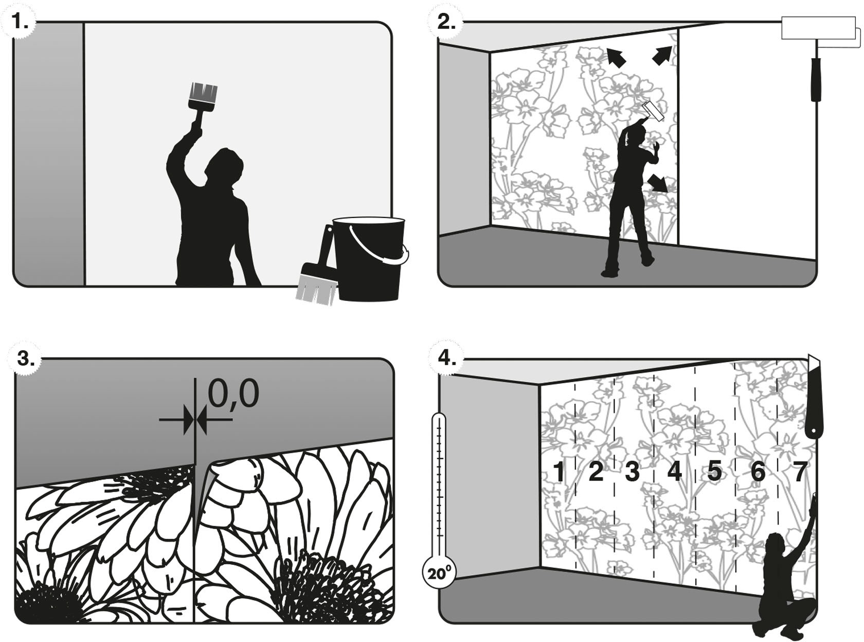 Komar Vliestapete »Digitaldruck Vlies -  Blue Silhouettes - Grösse 350 x 250 cm« bedruckt glatt Wohnzimmer, Schlafzimmer
