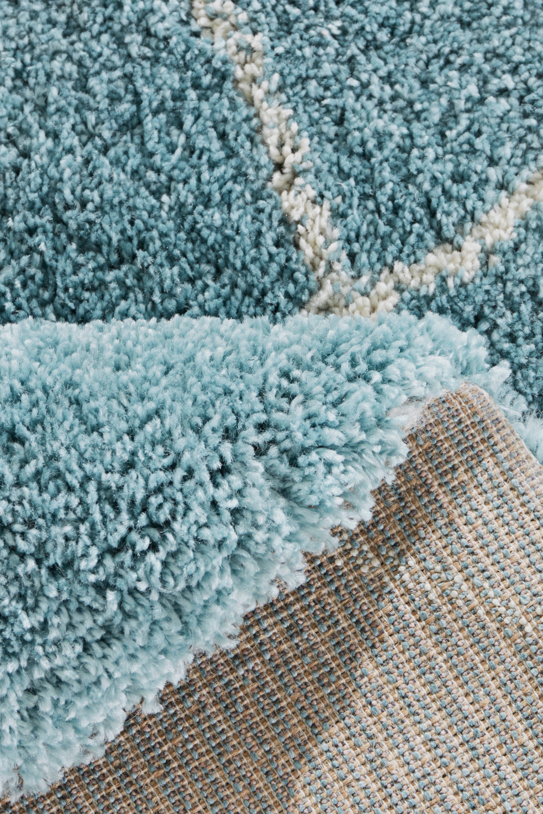 Leonique Hochflor-Teppich »Belle«, rund, 35 mm Höhe, Rauten-Design, weiche Haptik