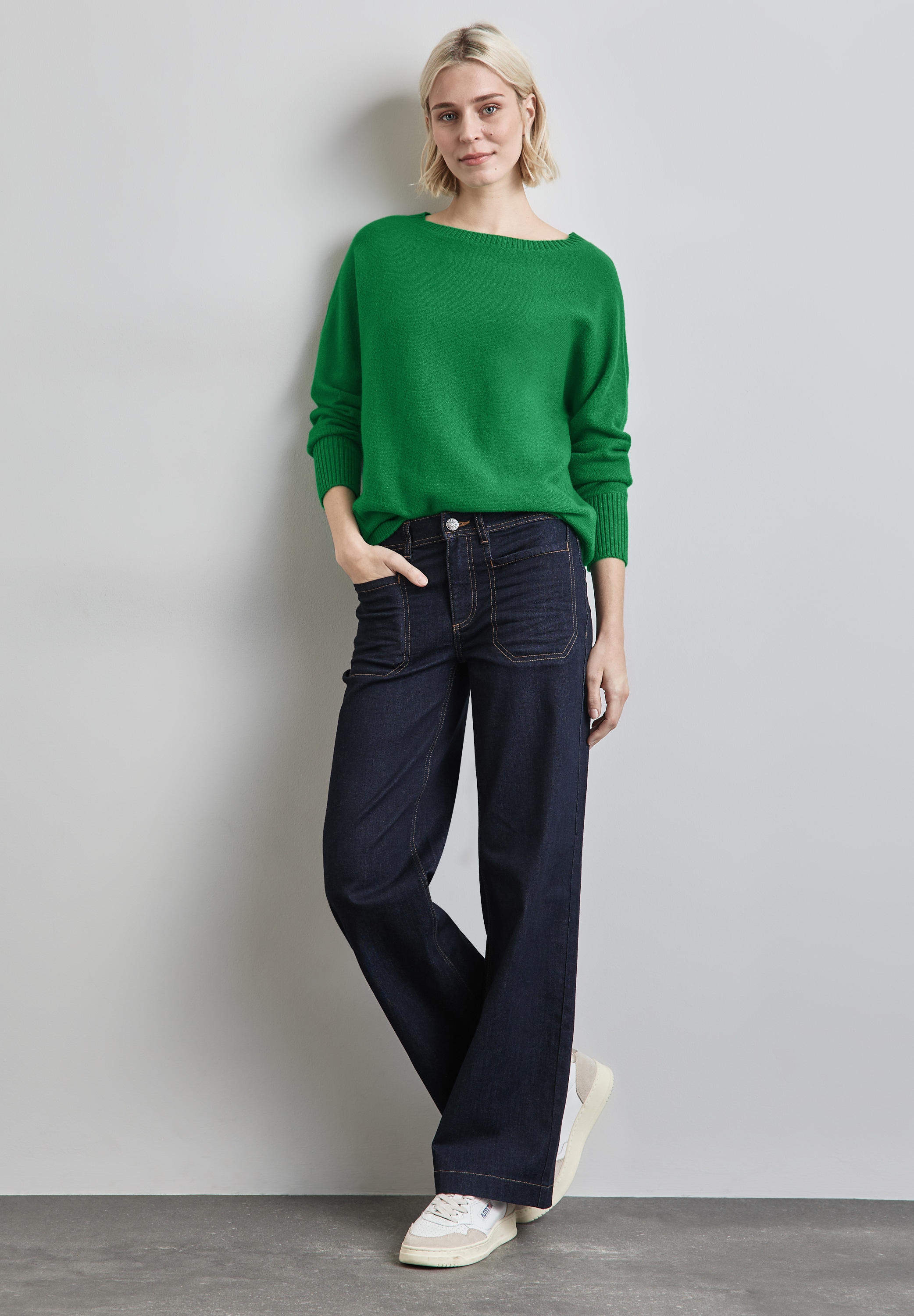 STREET ONE Strickpullover »Dolman«, mit Rippbündchen