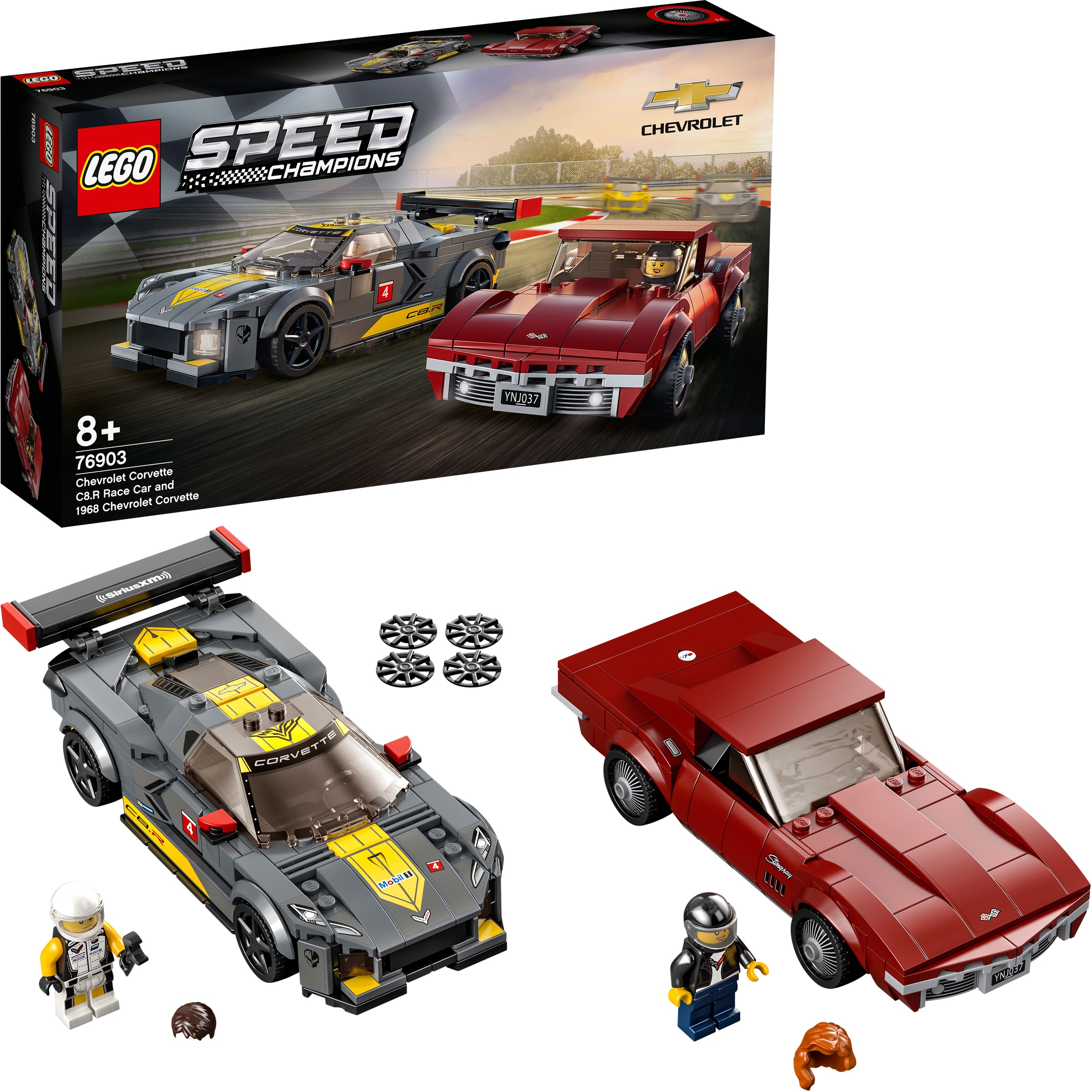 Image of LEGO® Konstruktionsspielsteine »Chevrolet Corvette C8.R & 1968 Chevrolet Corvette (76903)«, (512 St.), LEGO® Speed Champions bei Ackermann Versand Schweiz