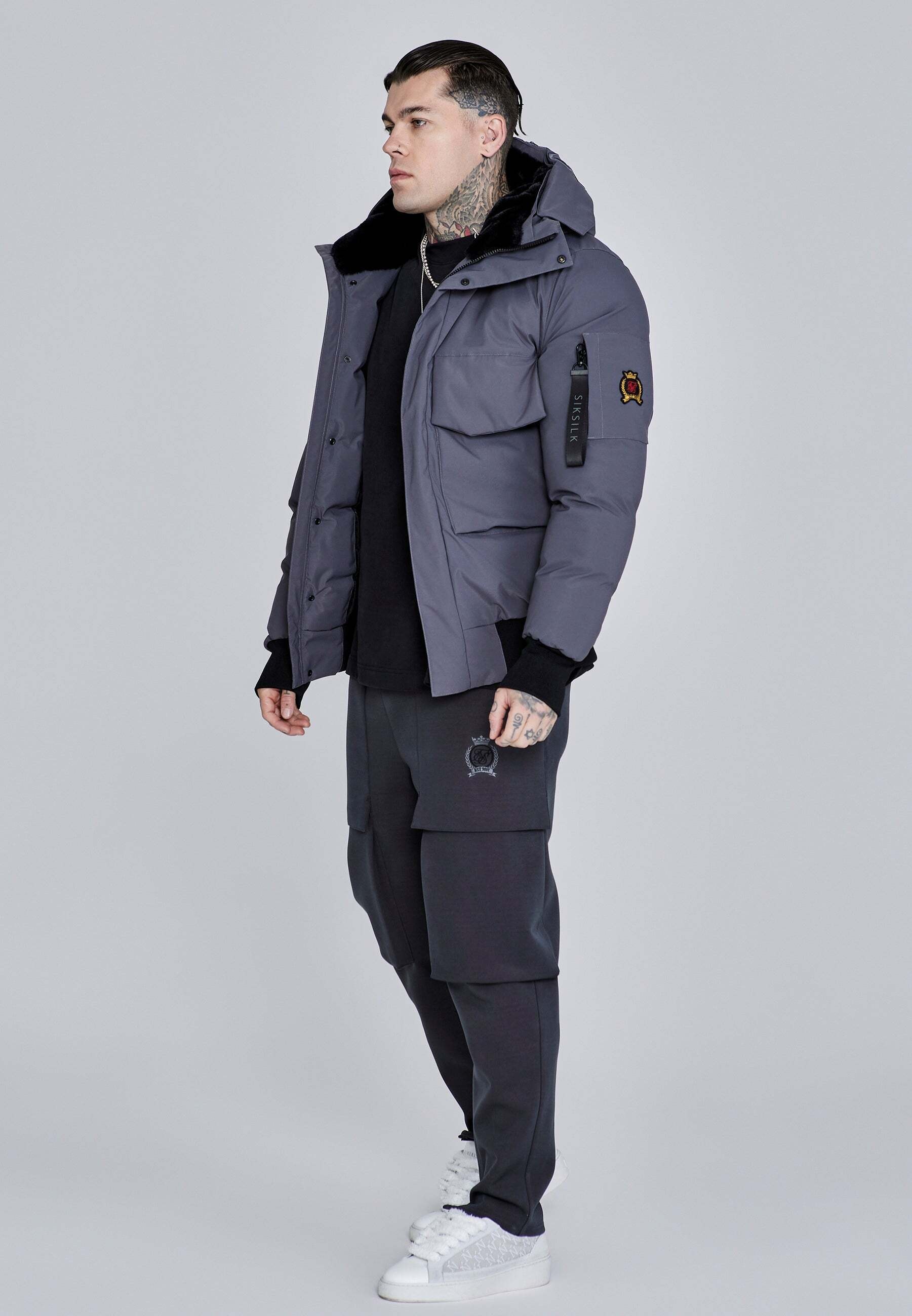 Siksilk Winterjacke »Siksilk Winterjacke Hooded Bomber Jacket«