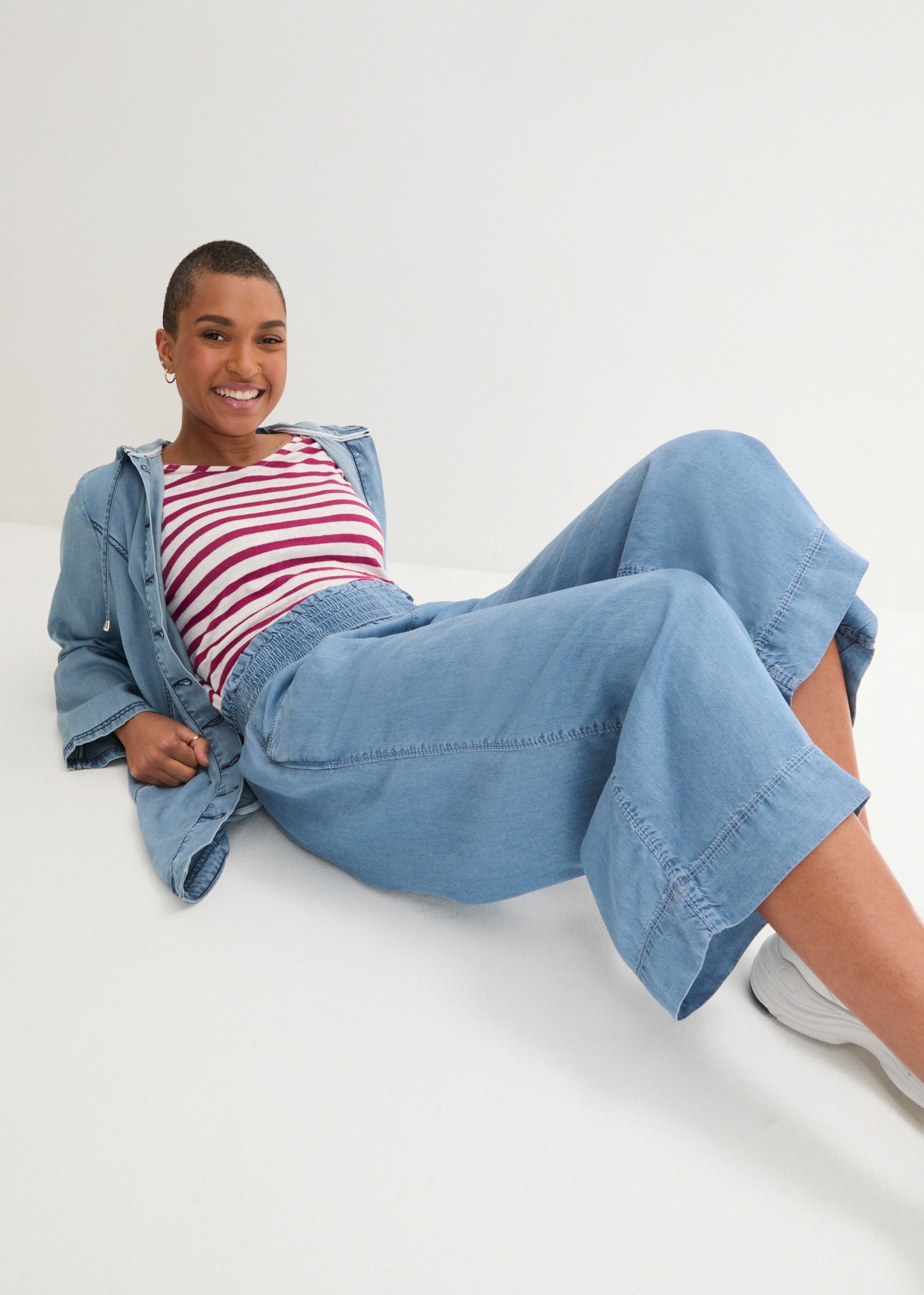 bonprix Culotte  aus Lyocellstoff, weiter Schnitt, luftiges Design, Loose Fit Passform