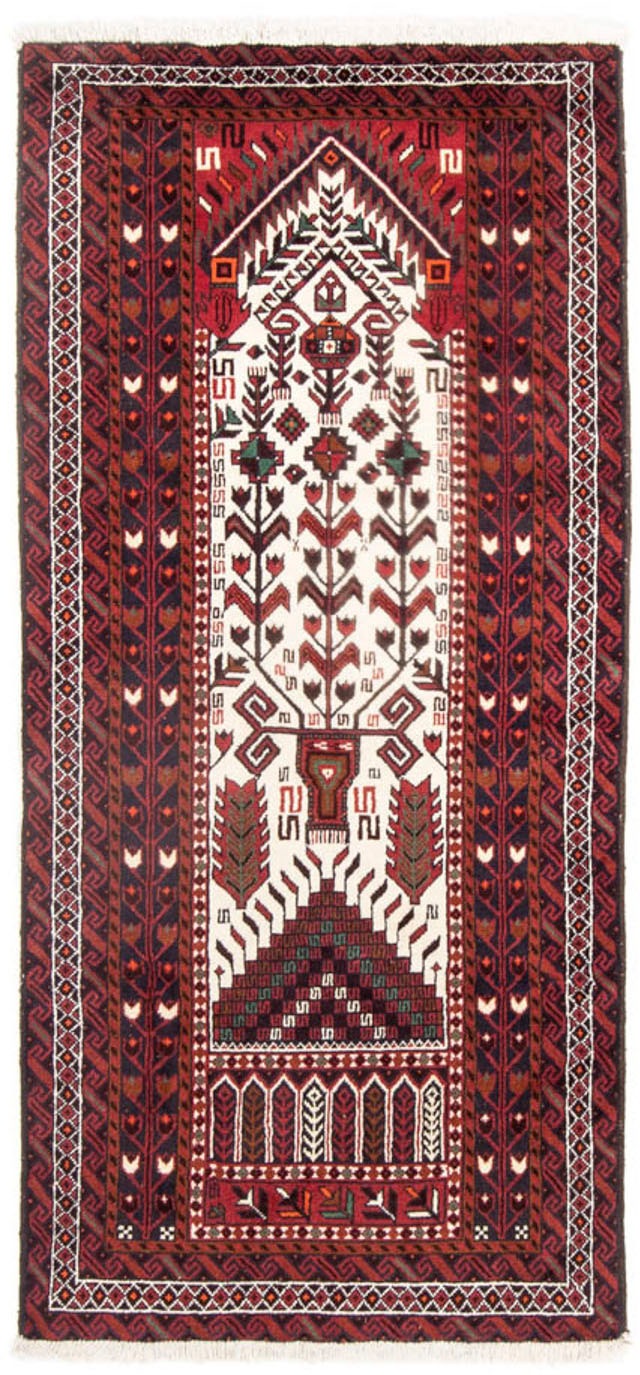 Image of morgenland Hochflor-Läufer »Belutsch Blumenmuster Beige 197 x 100 cm«, rechteckig, 0,8 mm Höhe, Handgeknüpft bei Ackermann Versand Schweiz