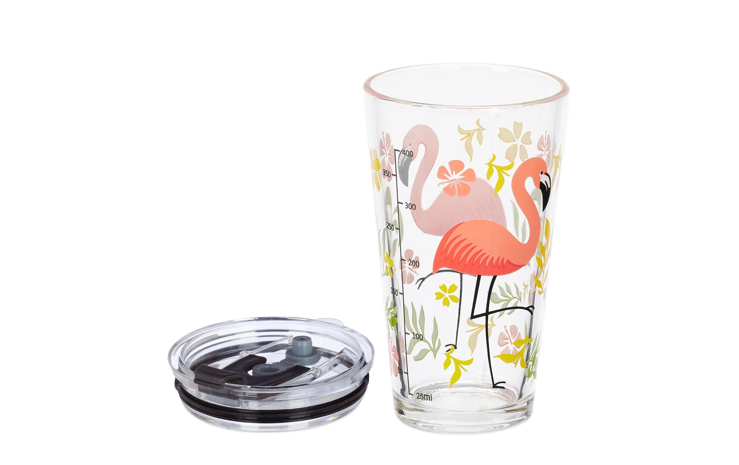 relaxdays Glas »Flamingo 4 Stück 450 ml«