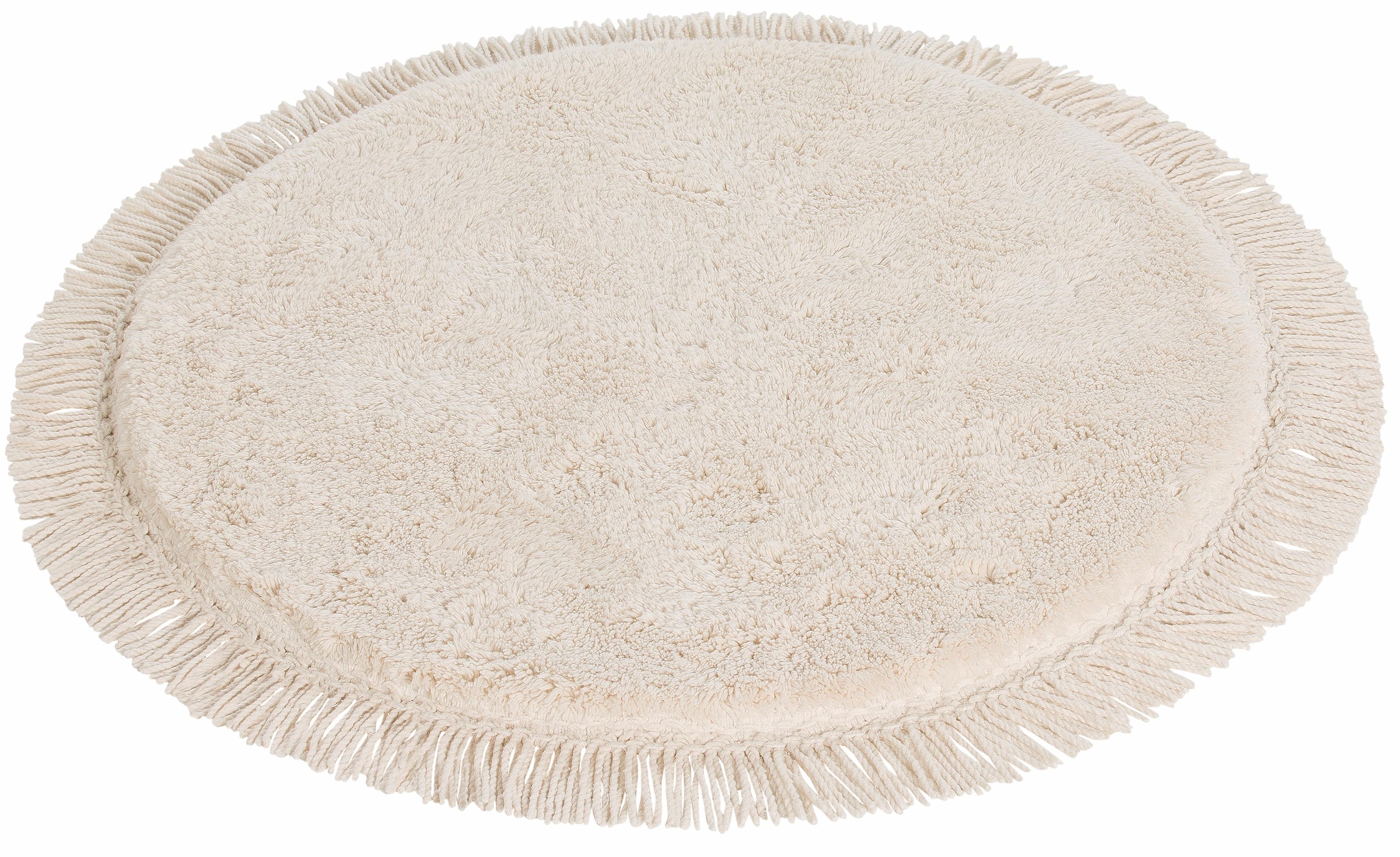 my home Badematte »Finca, Badvorleger, Badezimmer Teppich«, rutschhemmend beschichtet, fussbodenheizungsgeeignet-strapazierfähig, Fransen, Boho, Badteppich, Bio-Baumwolle, auch als 3 teiliges Set