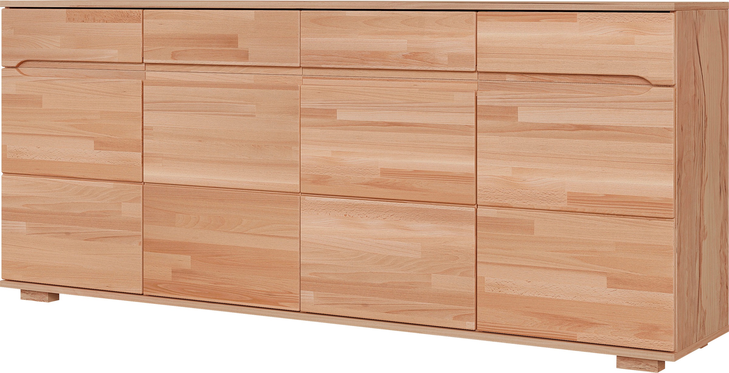 Image of GOODproduct Sideboard "VETRO Teilmassiv, Fronten Massivholz, Wohnzimmer, Stauraum,Griffmulde" B/T/H:199/40/85cm, 4Schubladen, 8 geschlossen Fächer, Stauraum