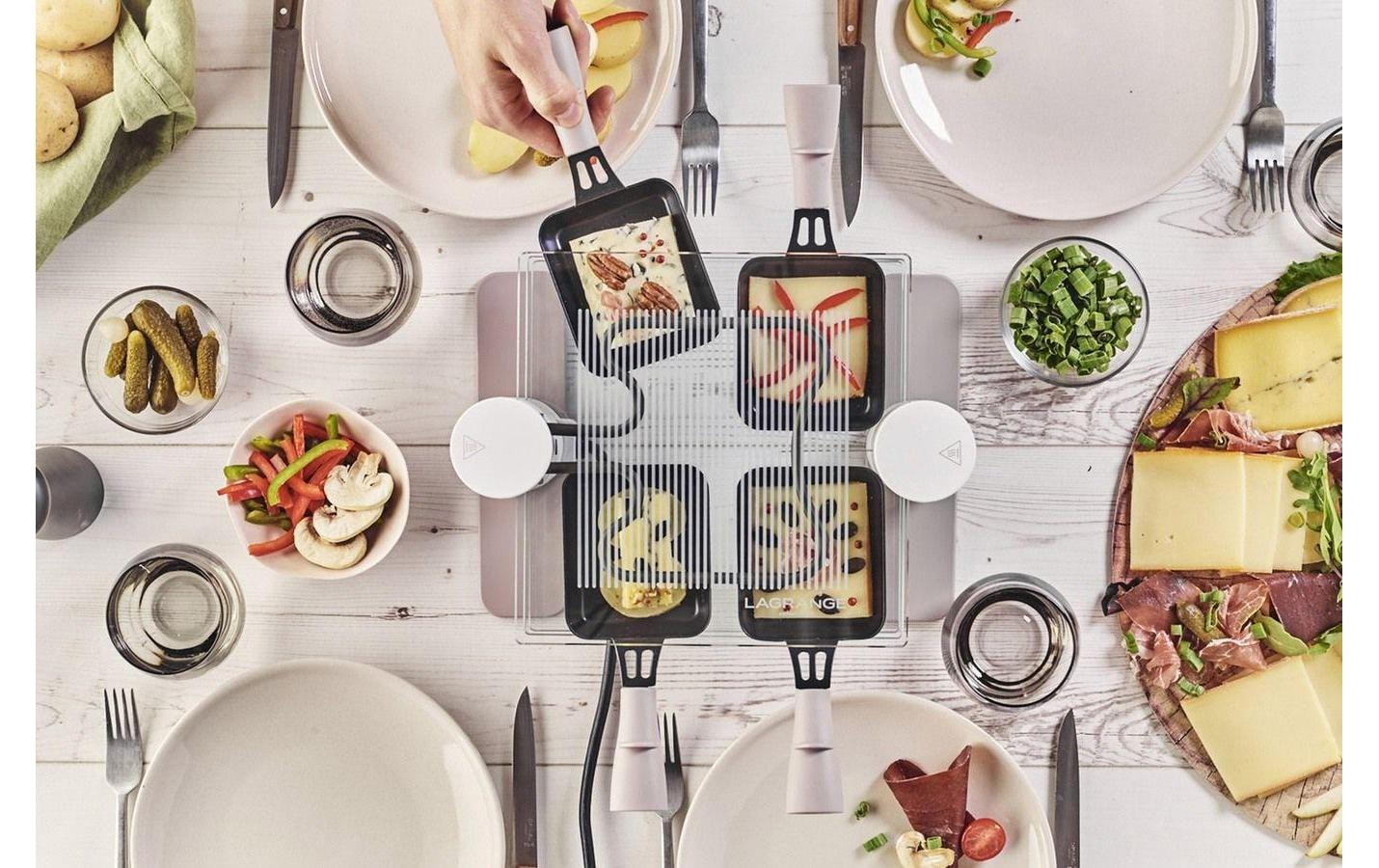 Raclette »TTM Raclette-Grill transperance 4 Personen«, 4 St. Raclettepfännchen, 600 W