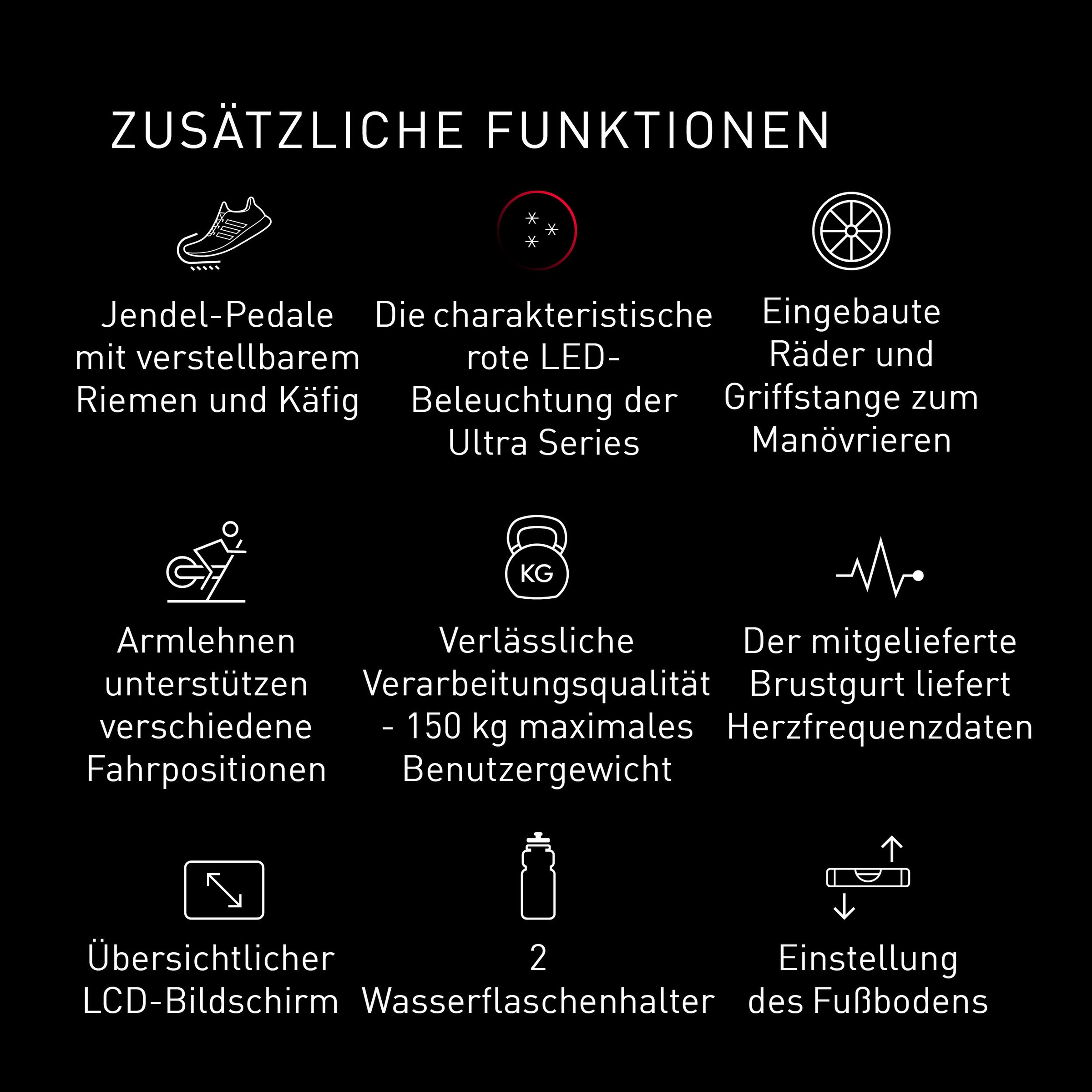 adidas Performance Speedbike »Indoor Speedbike C-21x BT«, (mit Tablet-Halterung), Schwungmasse ca. 6 kg, 8 Widerstandsstufen