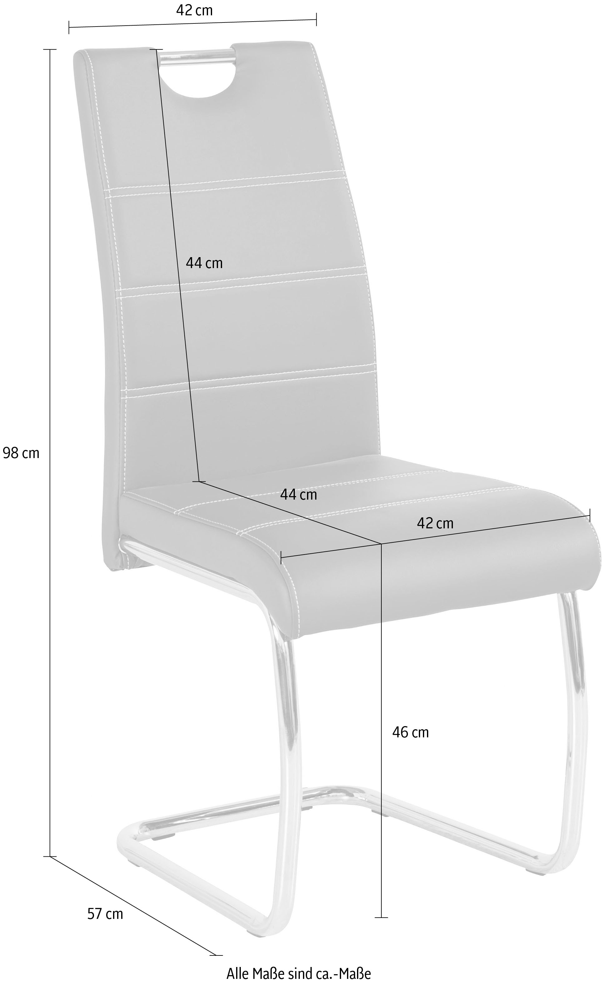 HELA Freischwinger »FLORA«, (Set), 4 St., Kunstleder, 1, 2 oder 4 Stück, Freischwinger