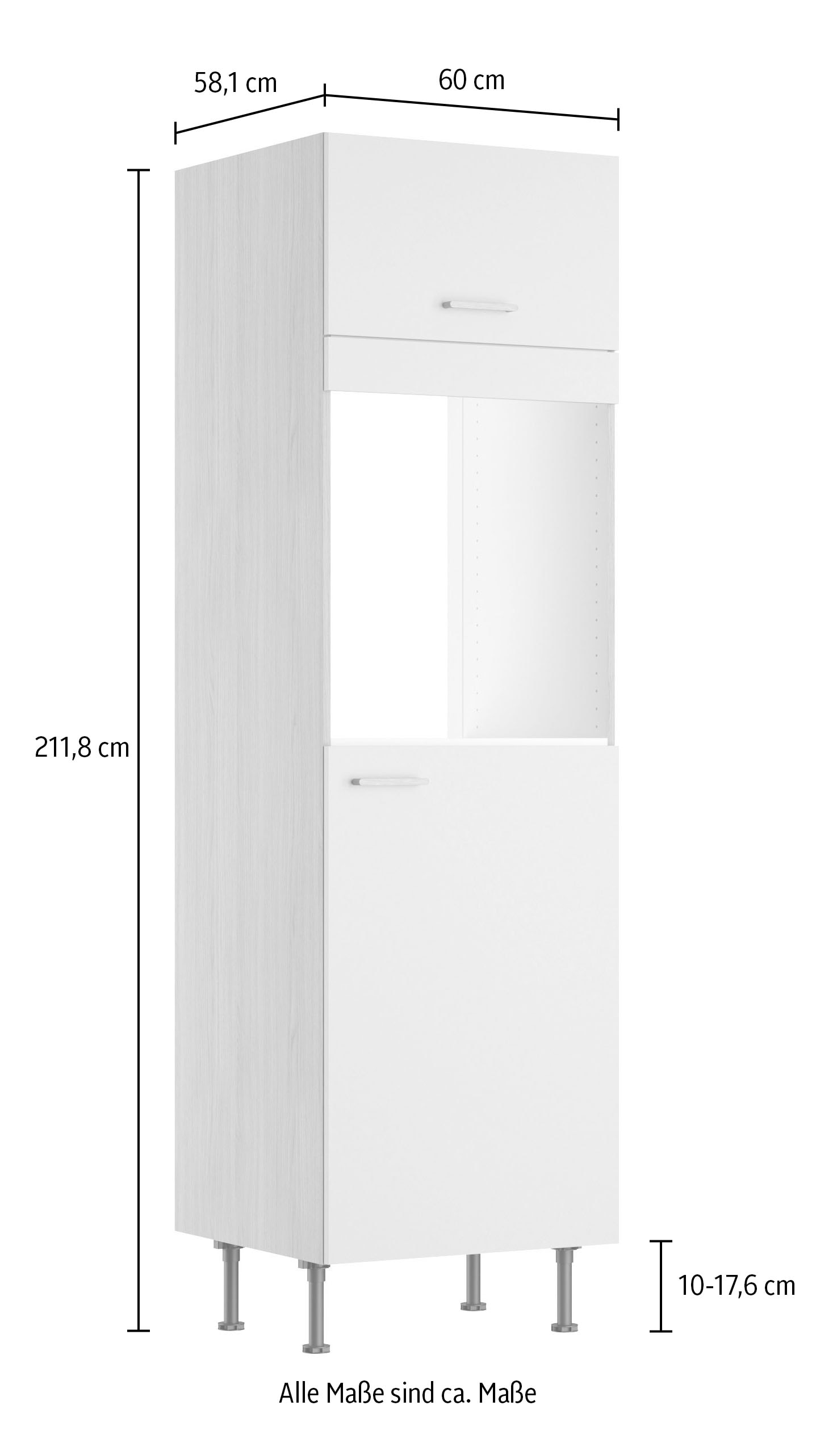 KOCHSTATION Four/réfrigérateur encastrable »KS-Lucy« Breite 60 cm, mit 1 Tür, 1 Klappe, Soft-Close, höhenverstellbare Füsse