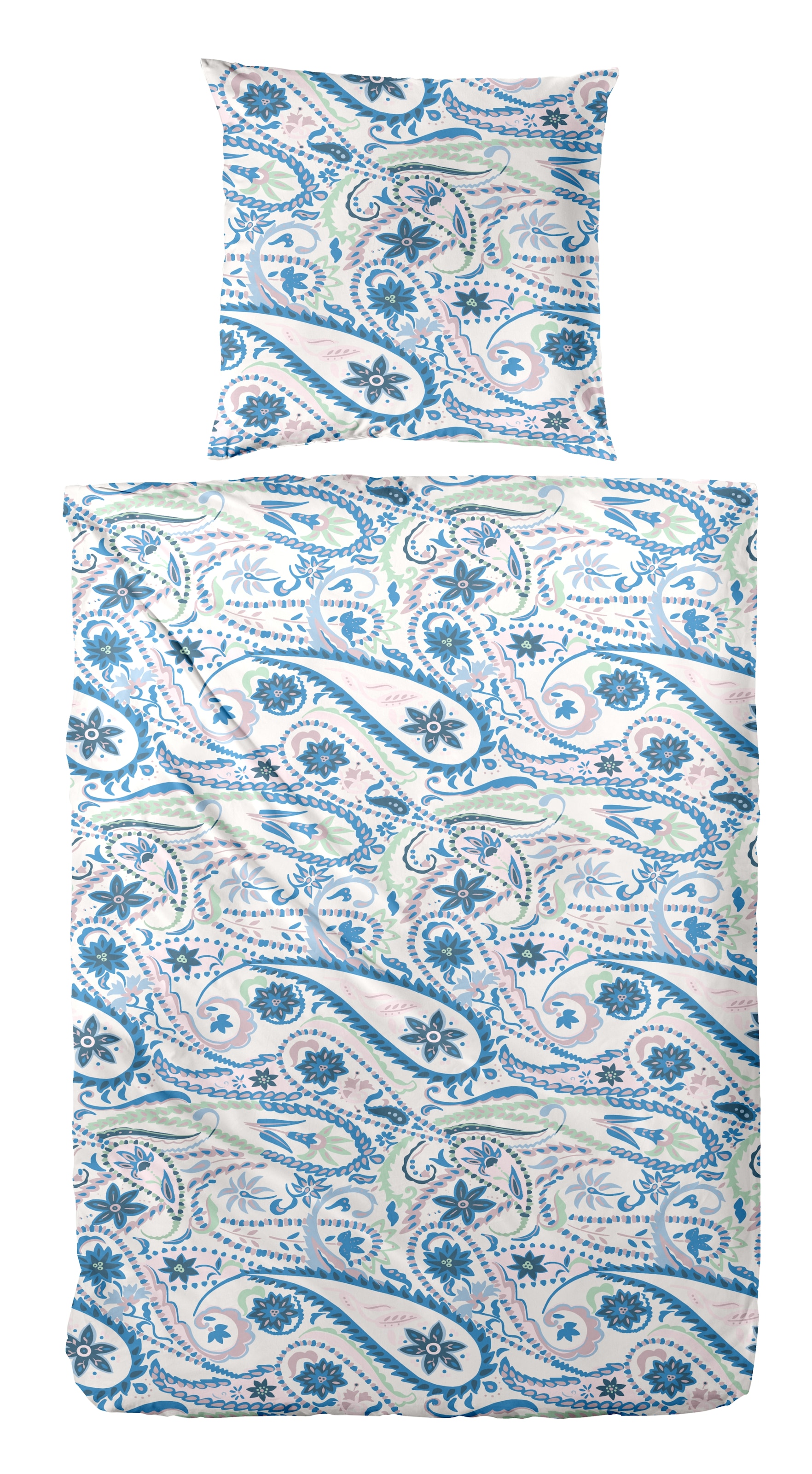 Primera Bettwäsche »Mako-Satin-Bettwäsche Pastel Paisley« 2 Stk. mit elegantem Blumen Muster