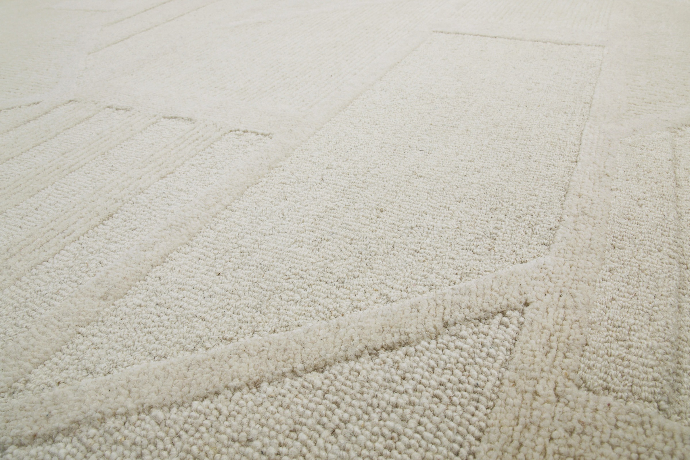 Wecon home Wollteppich »Hamptons FIVETEEN«, rechteckig, 15 mm Höhe, Läufer, Schurwolle, Kurzflor, Wohn- & Schlafzimmer, Hoch-Tief-Effekt