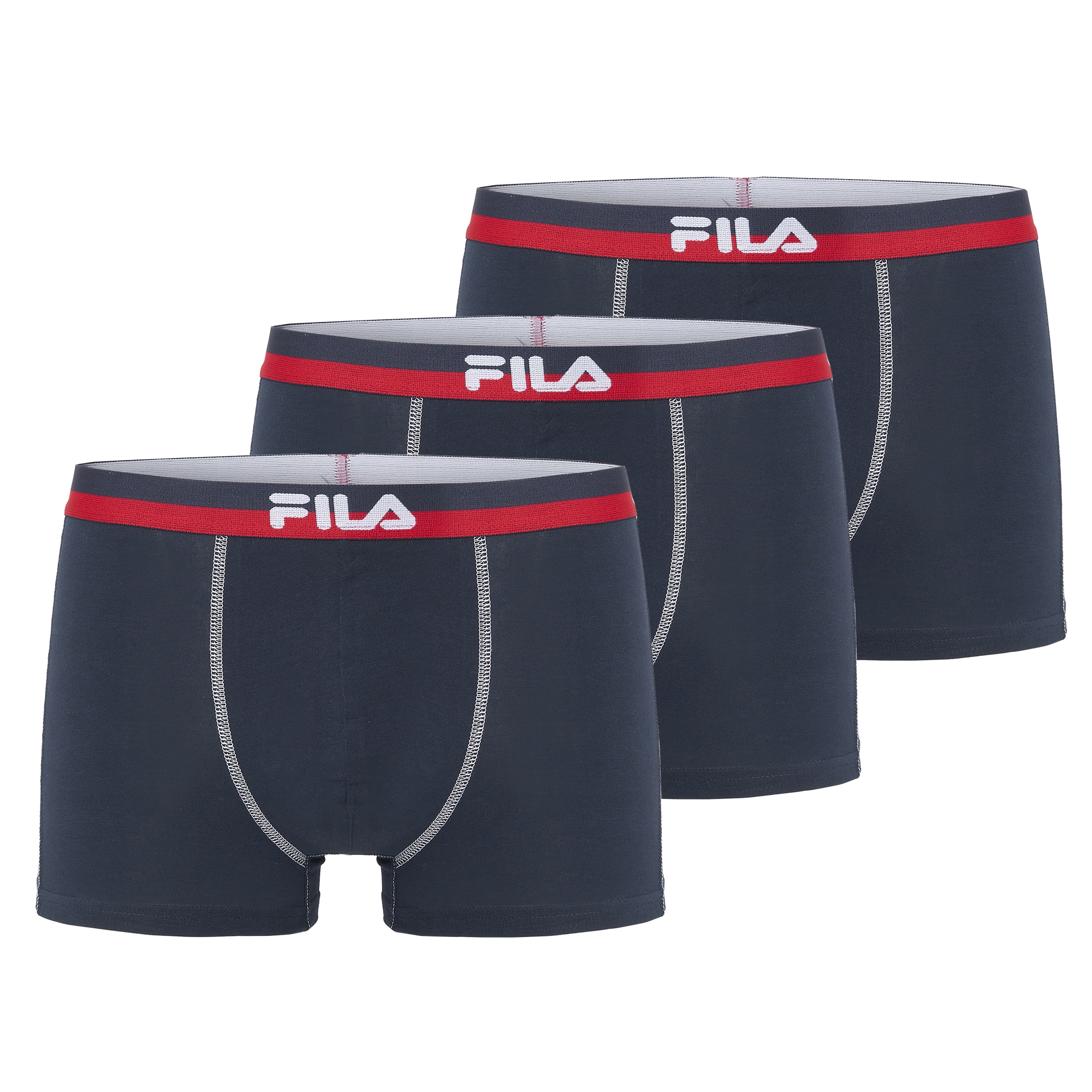 Image of Fila Boxershorts 3er Pack, elastischer Logobund, Kontrastnähte