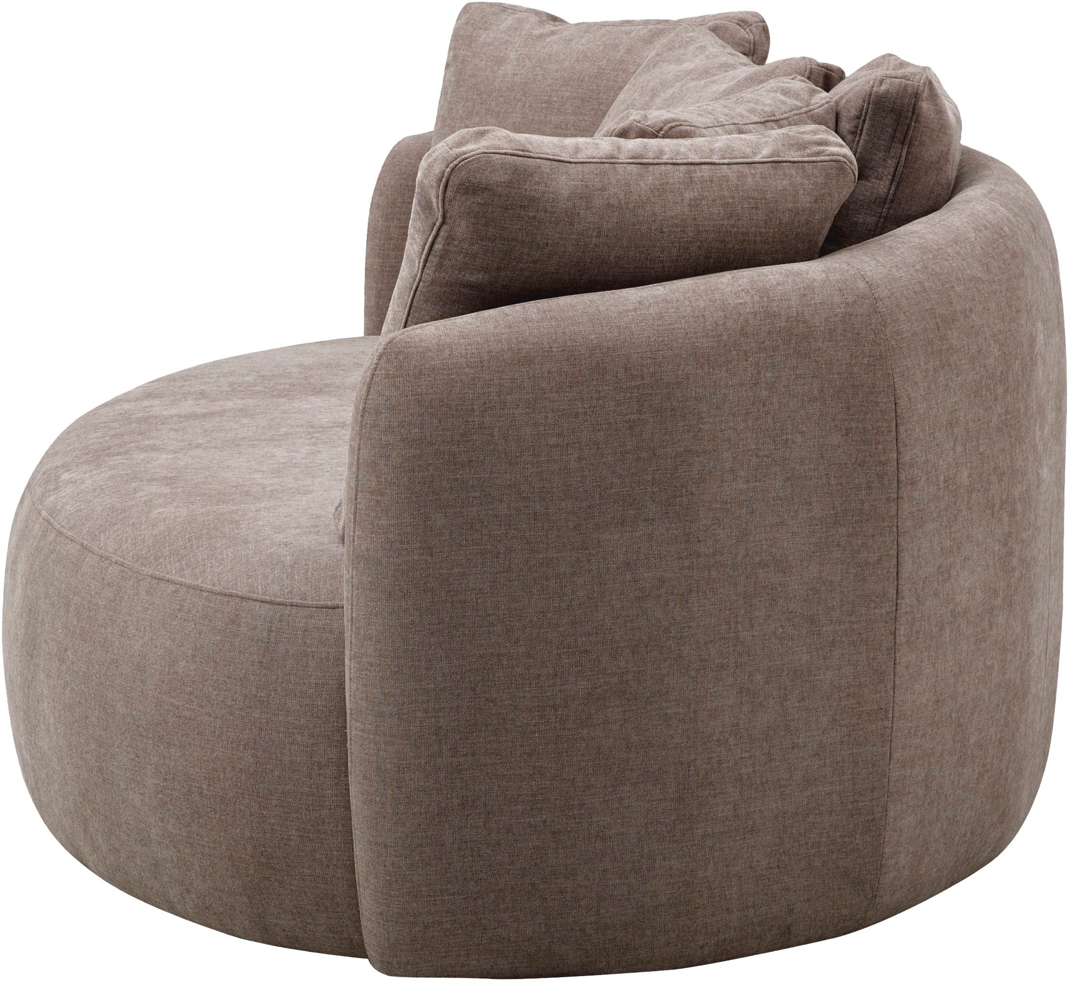 GOODproduct 2,5-places »Kaarl, rundes Loungesofa, Sofa mit Kissen, perfekt gepolstert« Webstoff, in fünf Farben, zeitloses Design, inkl. 5 Rückenkissen