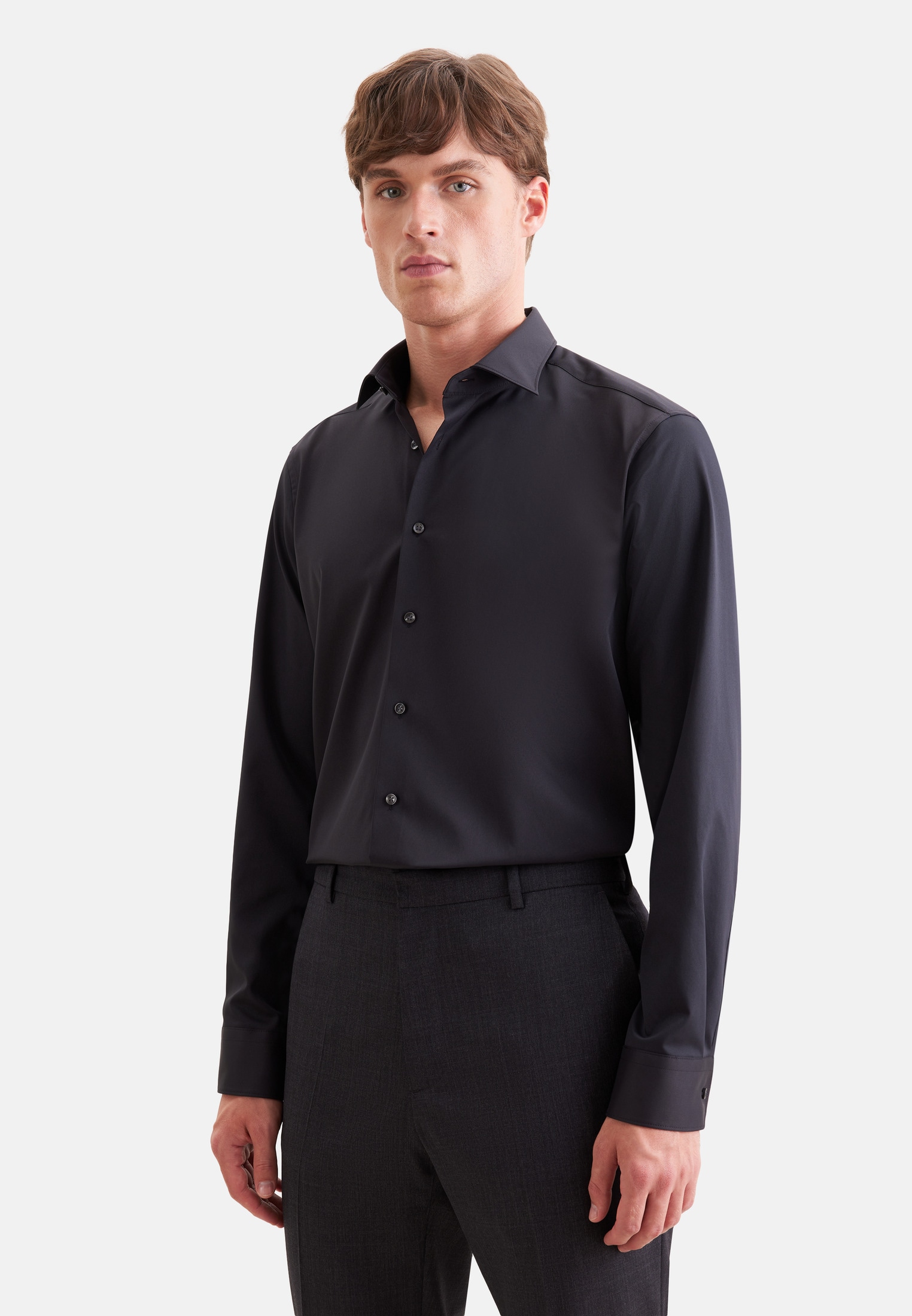 seidensticker Chemise d'affaires »Schwarze Rose« col Kent uni Regular 1/1