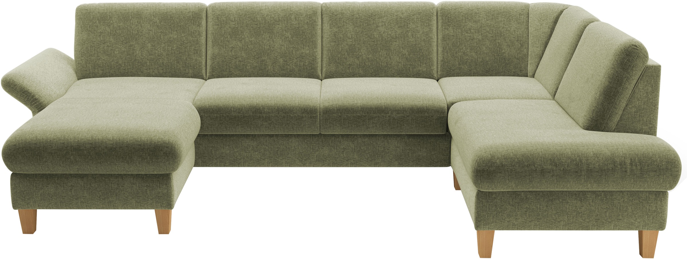 Home affaire Wohnlandschaft »Rochelle, U-Form«, optional mit Armteilverstellung, mit Bettfunktion & Bettkasten