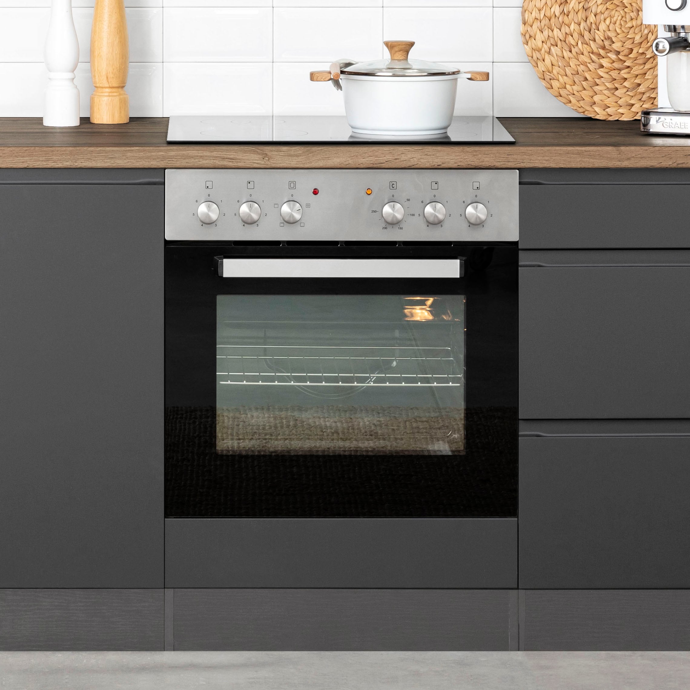 KOCHSTATION Herdumbauschrank »KS-Bruneck« Herdumbauschrank >>Bruneck<< 60 cm breit, hochwertige MDF-Fronten