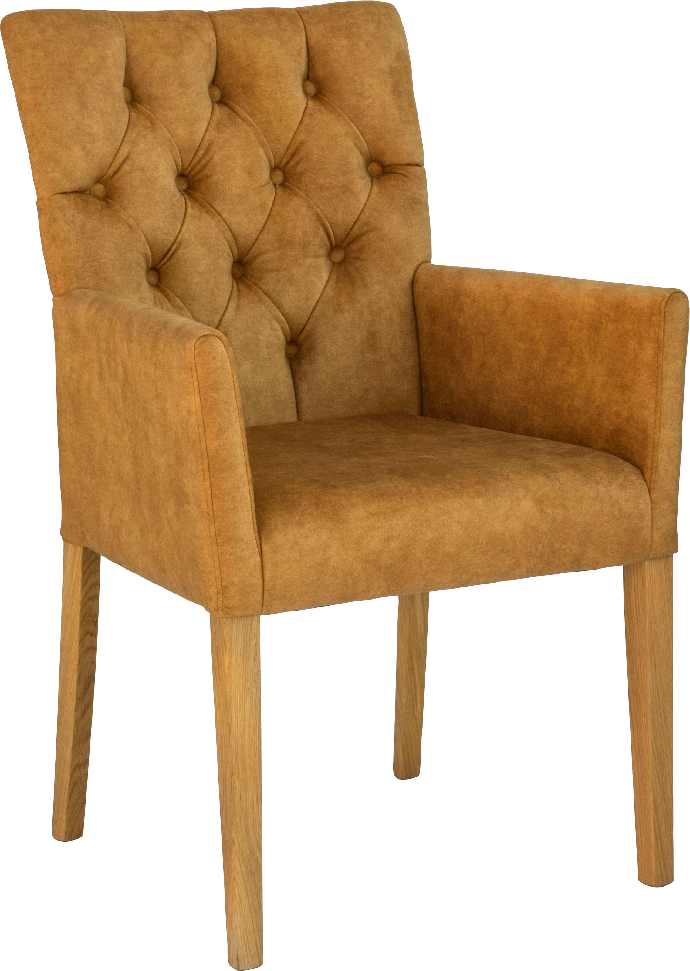 Image of Leonique Armlehnstuhl »Peillon«, (Set), 1 St., Samtvelours, mit Knopfsteppung, Beine aus massiver Eiche bei Ackermann Versand Schweiz