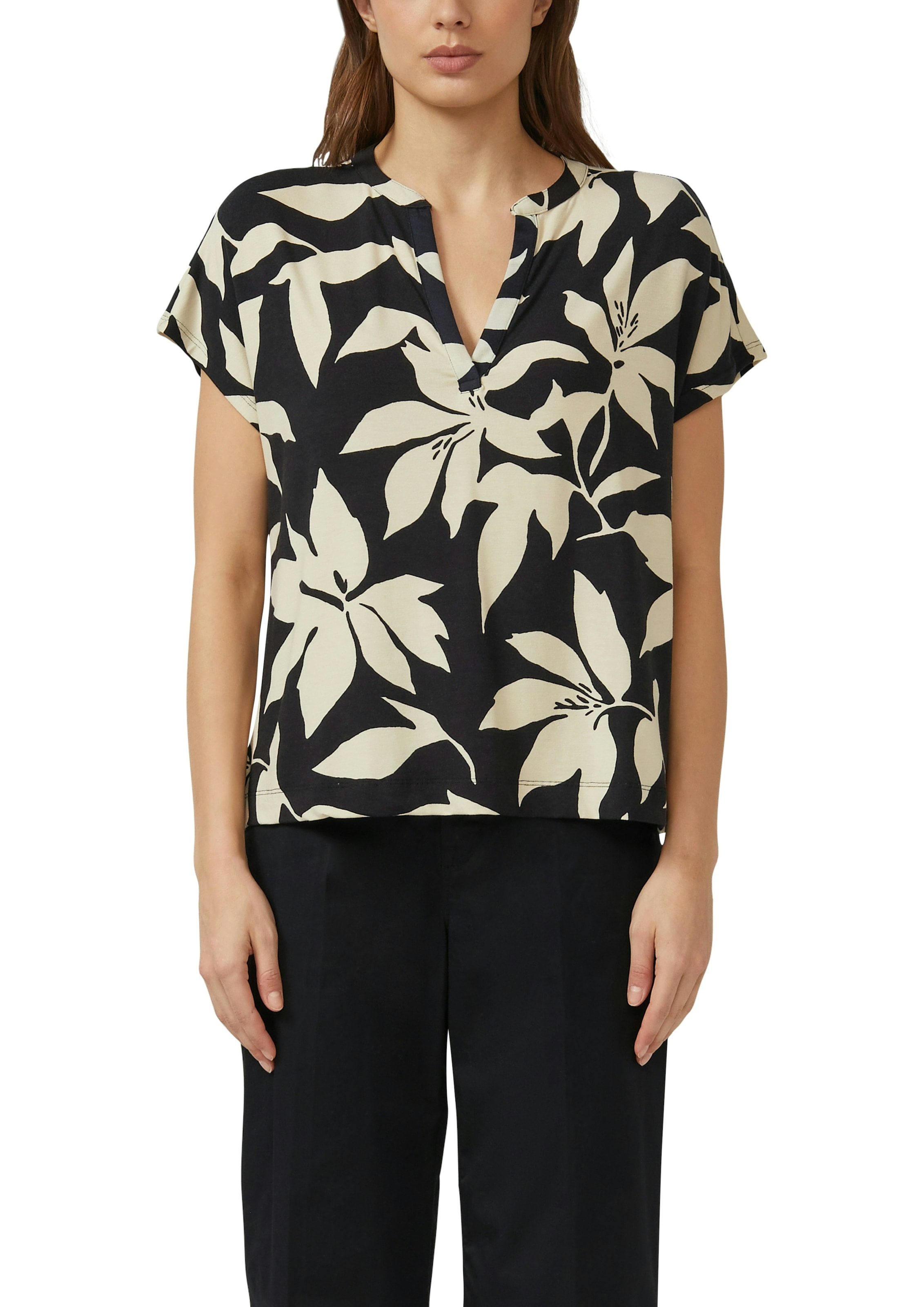 Image of s.Oliver Kurzarmshirt Sommer-Tunika mit floralem Muster