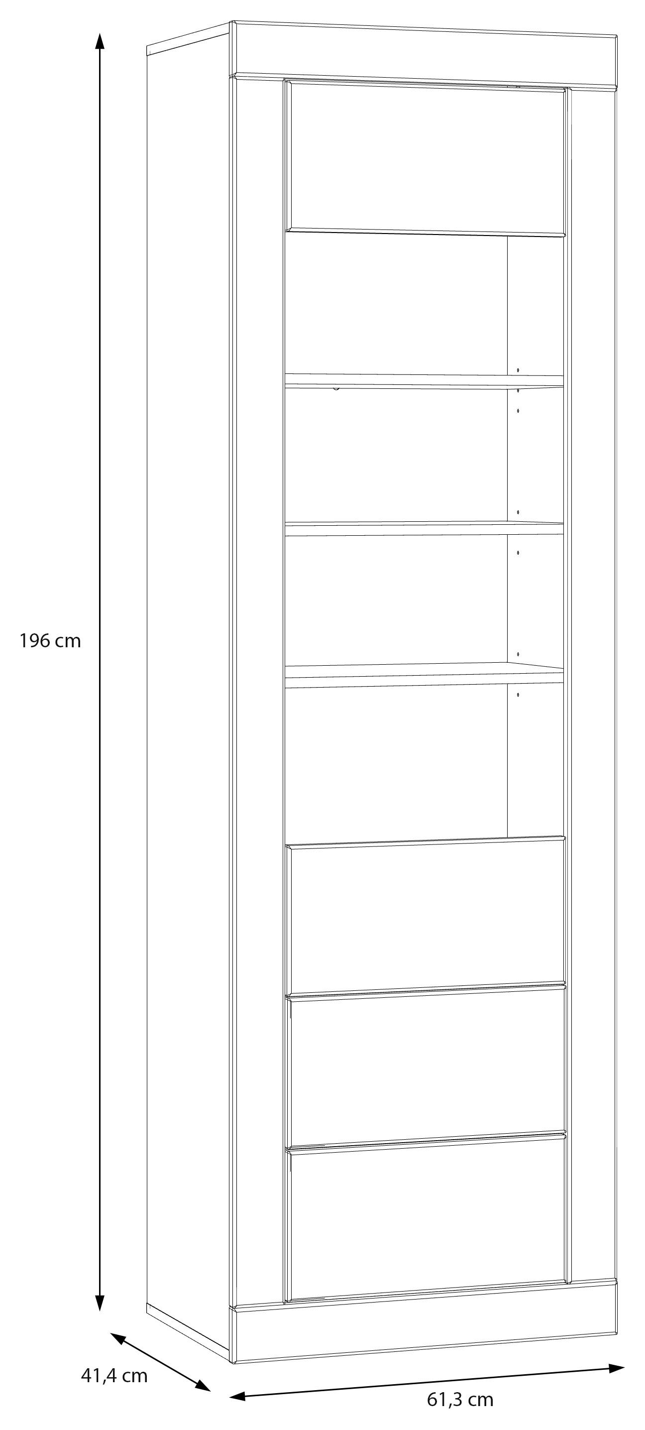 FORTE Vitrine »Lefkadas, Breite 61,3cm , Höhe 196 cm« Vitrine, grifflose Front, breite Rahmenoptik, Tür mit Glaseinsatz
