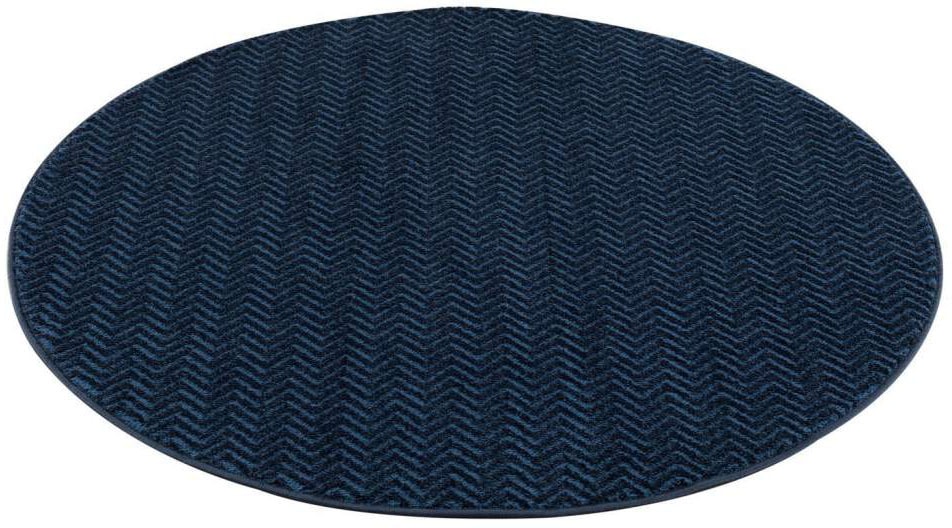 Carpet City Teppich »Friseé-Teppich FANCY805«, rund, 12 mm Höhe, Kurzflor, Einfarbig, 3D-Optik, Zickzack Look