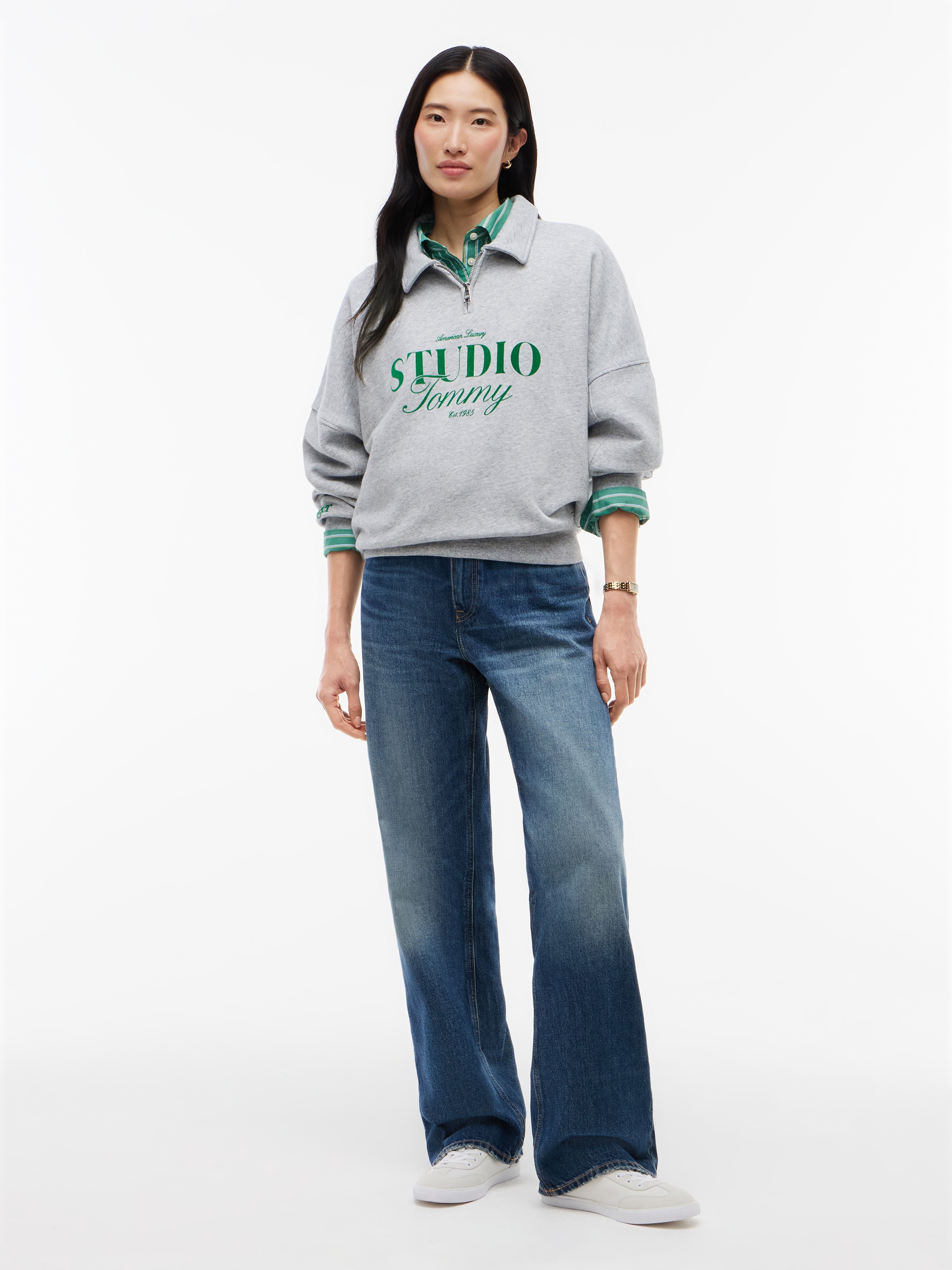 Tommy Hilfiger Sweat-shirt »STUDIO TOMMY HALF-ZIP POLO SWT«, Coton
