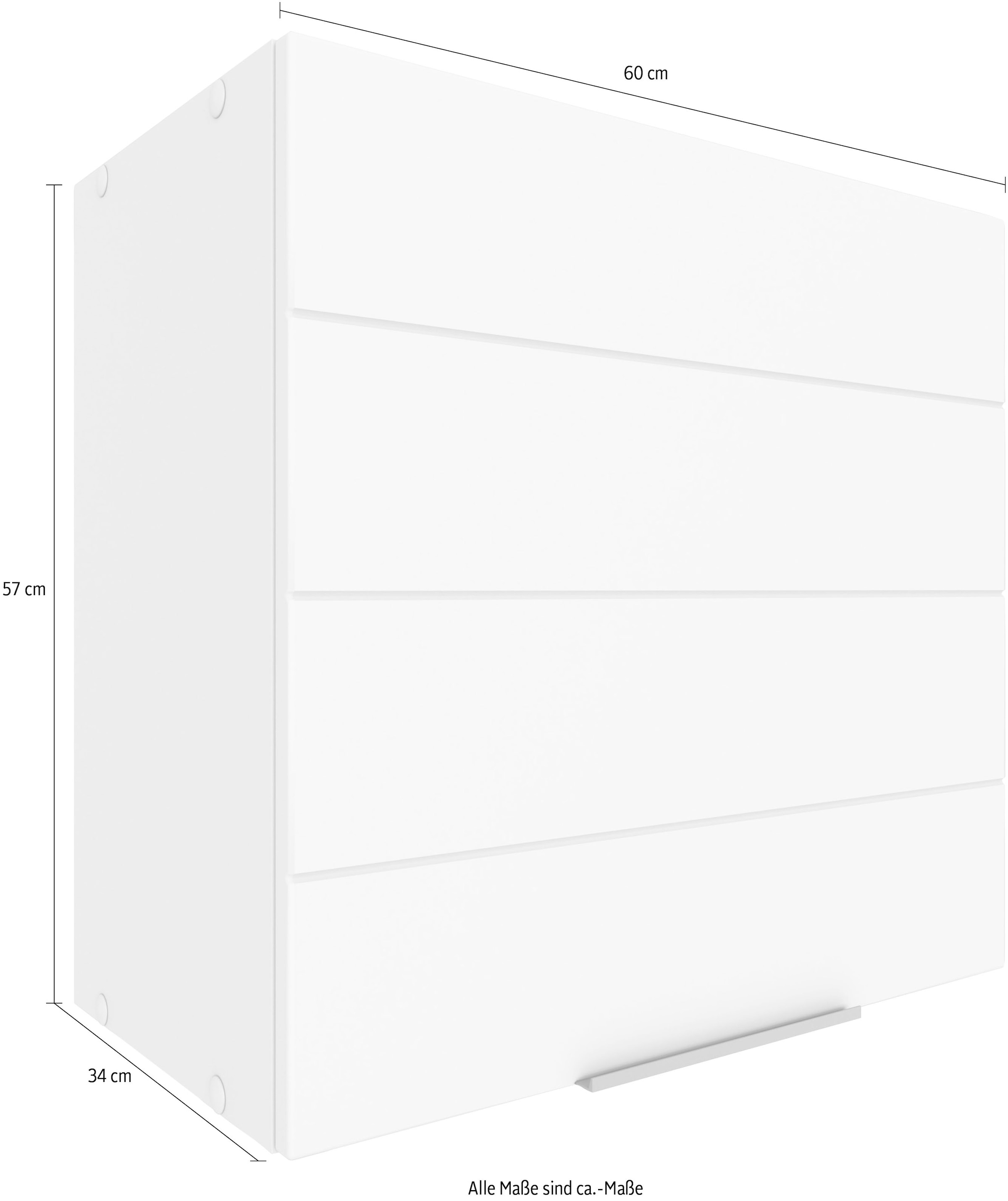 KOCHSTATION Hängeschrank »KS-Luhe« 60 cm breit, hochwertige MDF-Fronten mit waagerechter Lisene