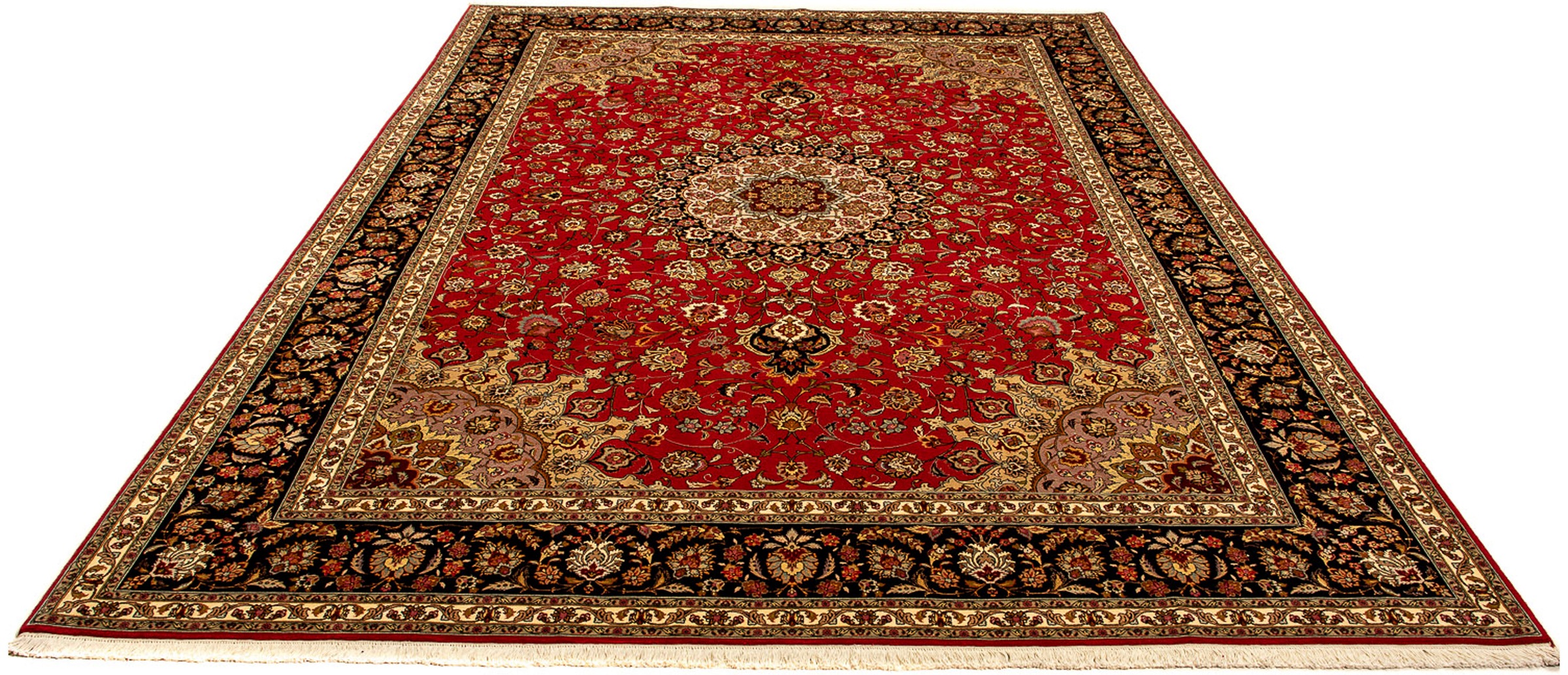 Image of morgenland Orientteppich »Perser - Täbriz - Royal - 351 x 253 cm - rot«, rechteckig, 7 mm Höhe, Wohnzimmer, Handgeknüpft, Einzelstück mit Zertifikat bei Ackermann Versand Schweiz