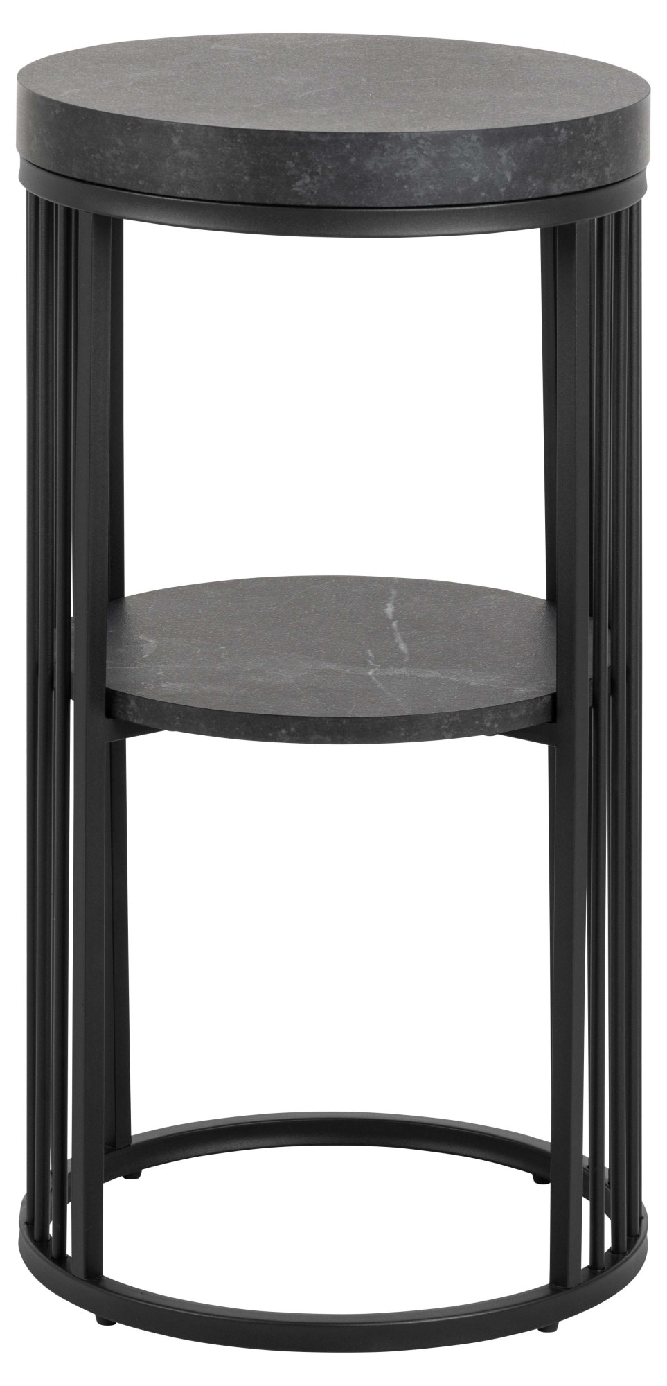 ACTONA GROUP Table de nuit »Strington« table de nuit ronde, Izmir noir mat mélaminé rugueux, Ø35x65 cm