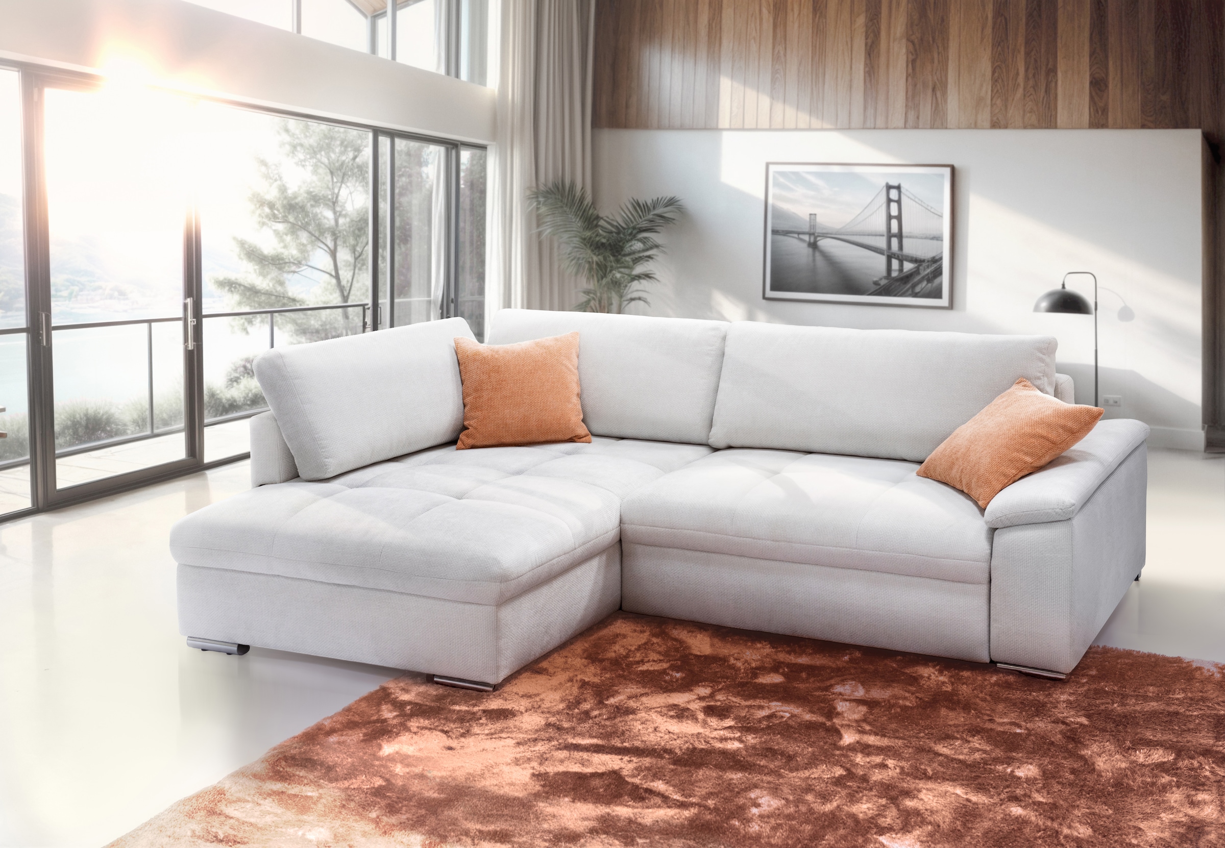 exxpo - sofa fashion Ecksofa »Casa Grande inkl. Bettfunktion, Bettkasten, OTTOs Choice, bequem«, L-Form, guter Sitzkomfort, grosse Liegefläche