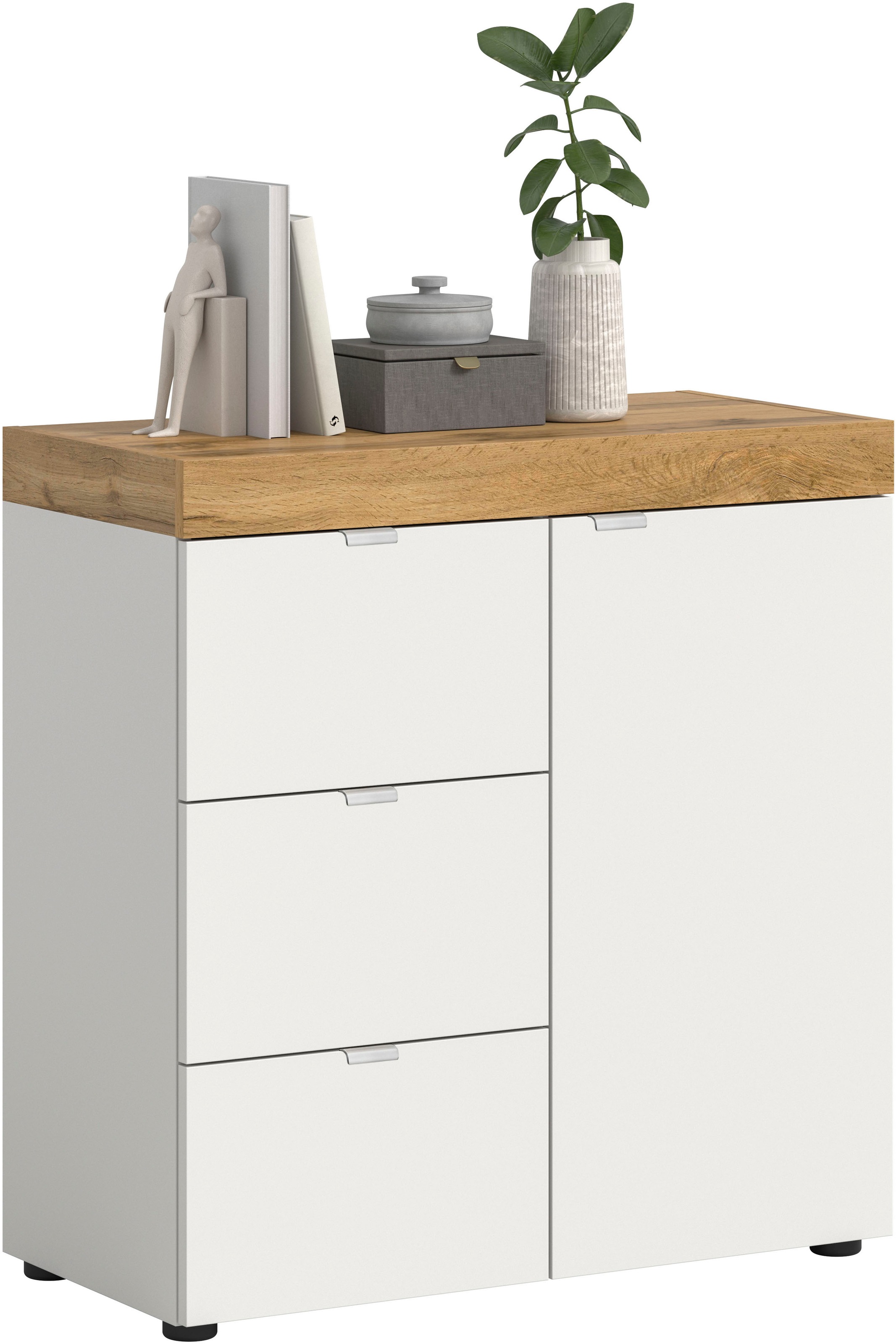 Image of GOODproduct Kommode "MAMBO II, Breite 77 cm, 1 Tür, 1 Einlegeboden, 3 Schubkästen" 1 Stk. tlg. Kommode, Anrichte, Wohnzimmer, Schlafzimmer