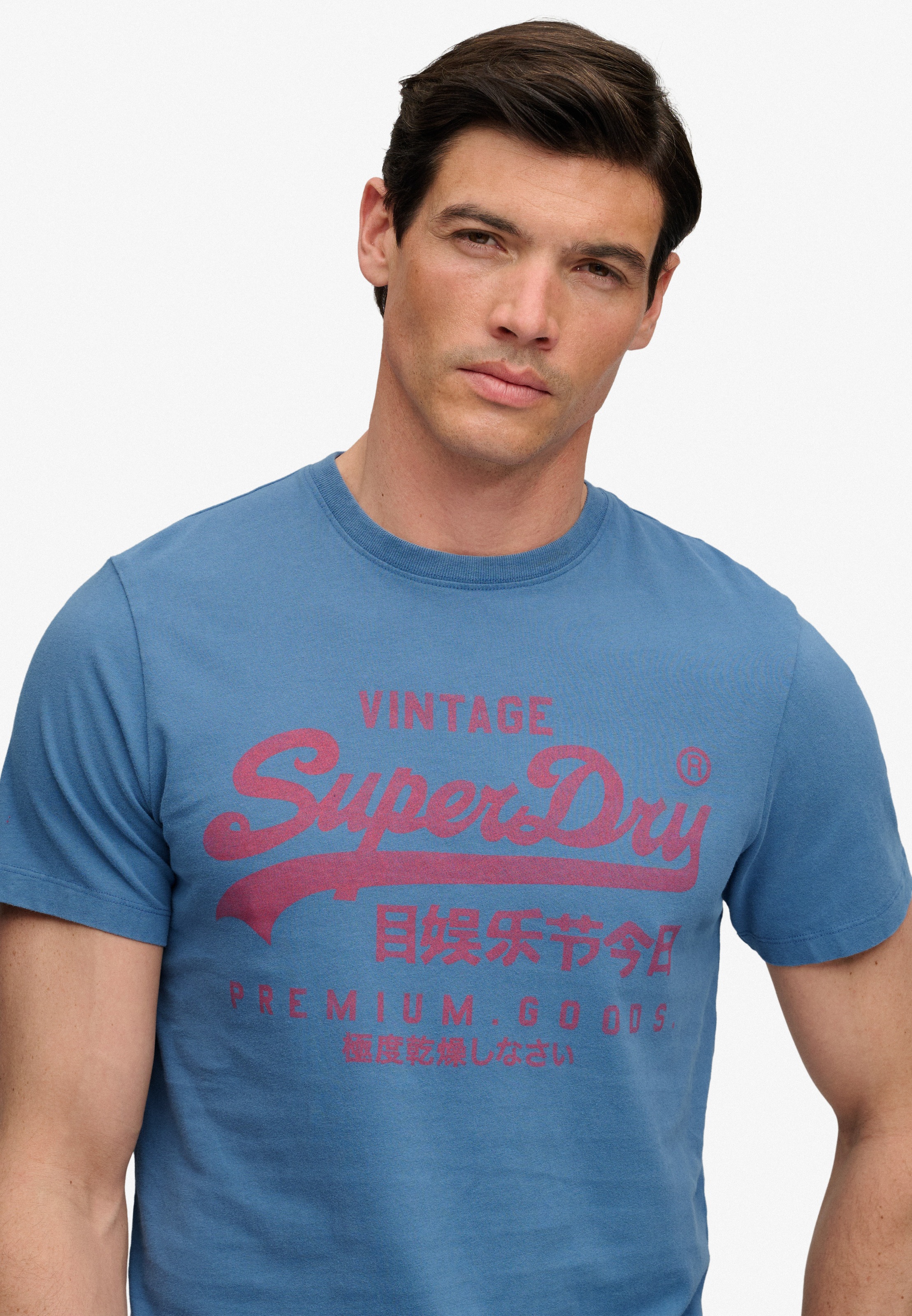 Superdry Shirt à col rond »VL CLASSIC TEE« coton, coupe décontractée