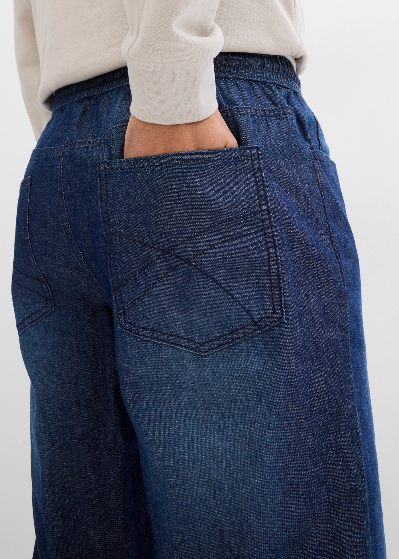 bonprix Jeans à enfiler Paquet, lot de 2, 2 coupe classique, en pur coton, avec effet délavé