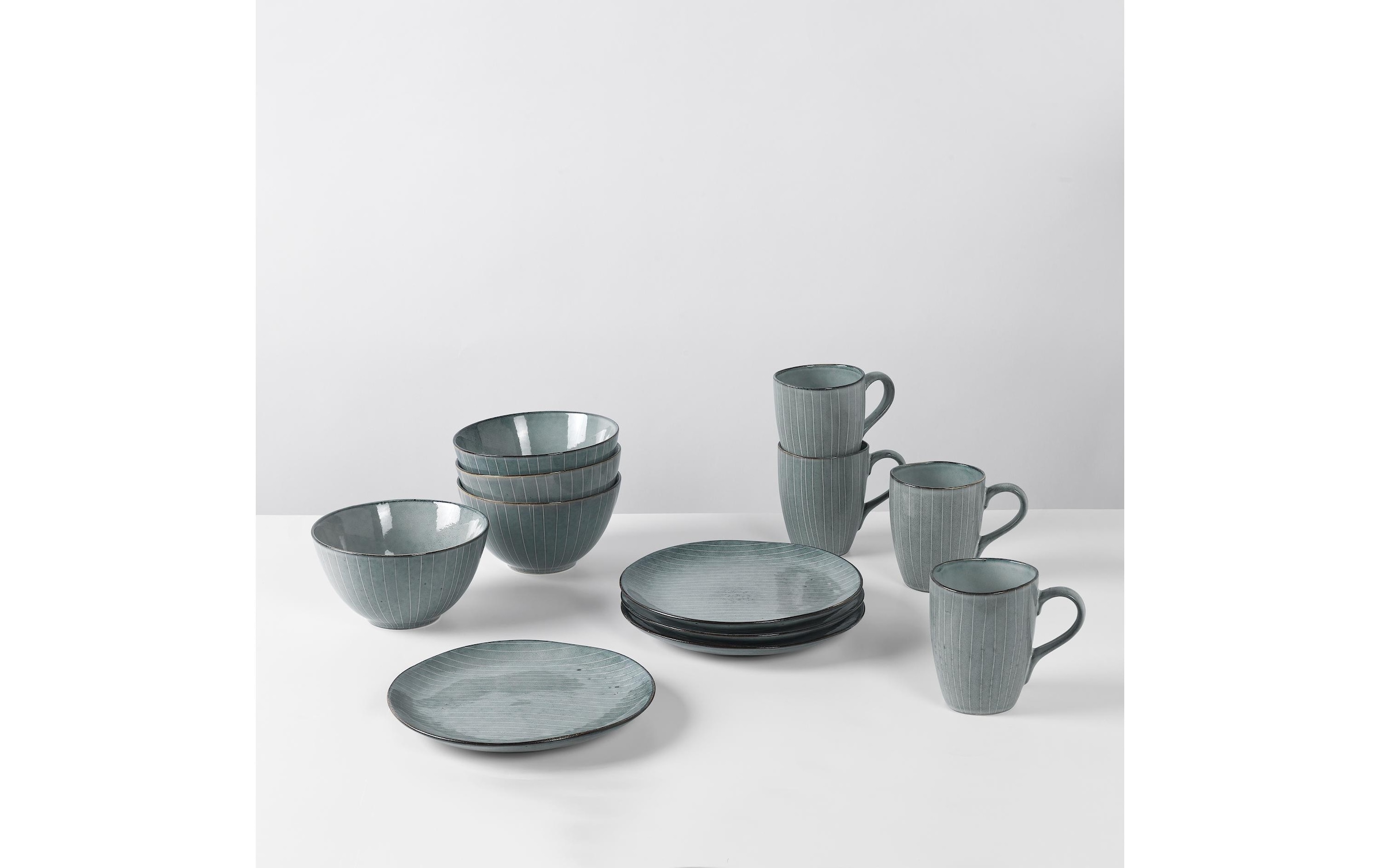 Broste Copenhagen Assiette petit déjeuner »Nordic Sea Steingut Blau 12-teilig«