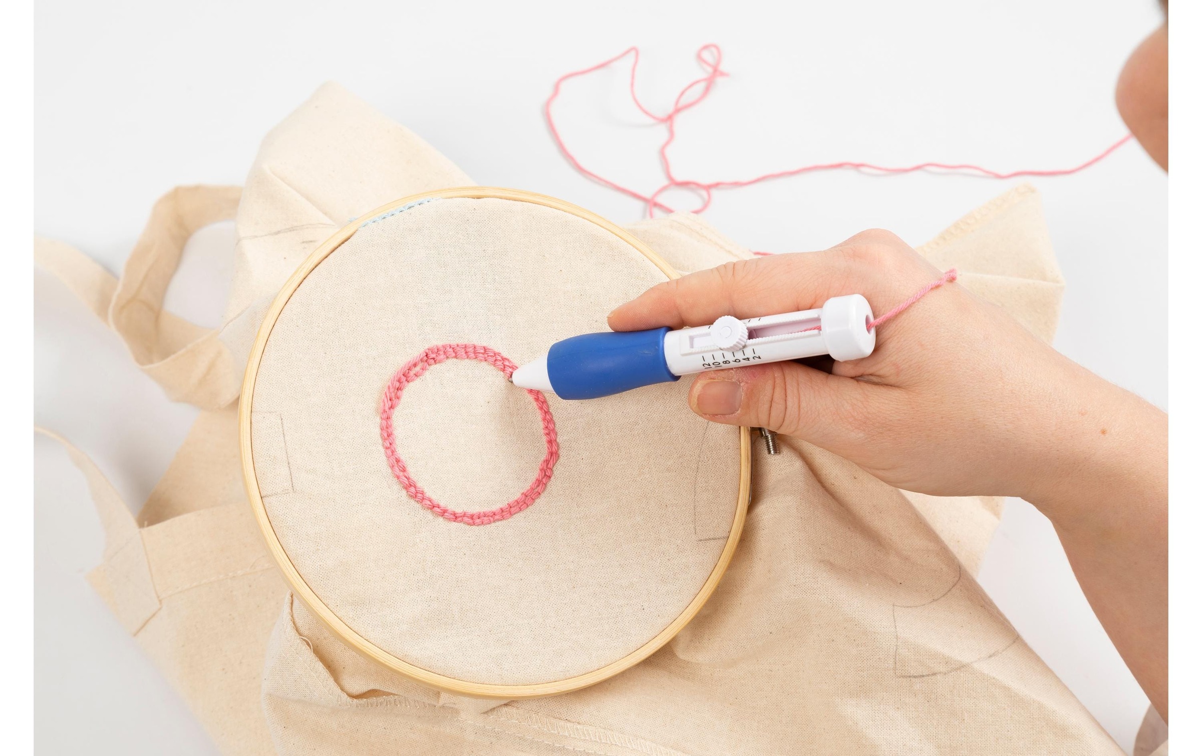 creativ company Kreativset »Punch Needle Einkaufstasche«, (7 tlg.)
