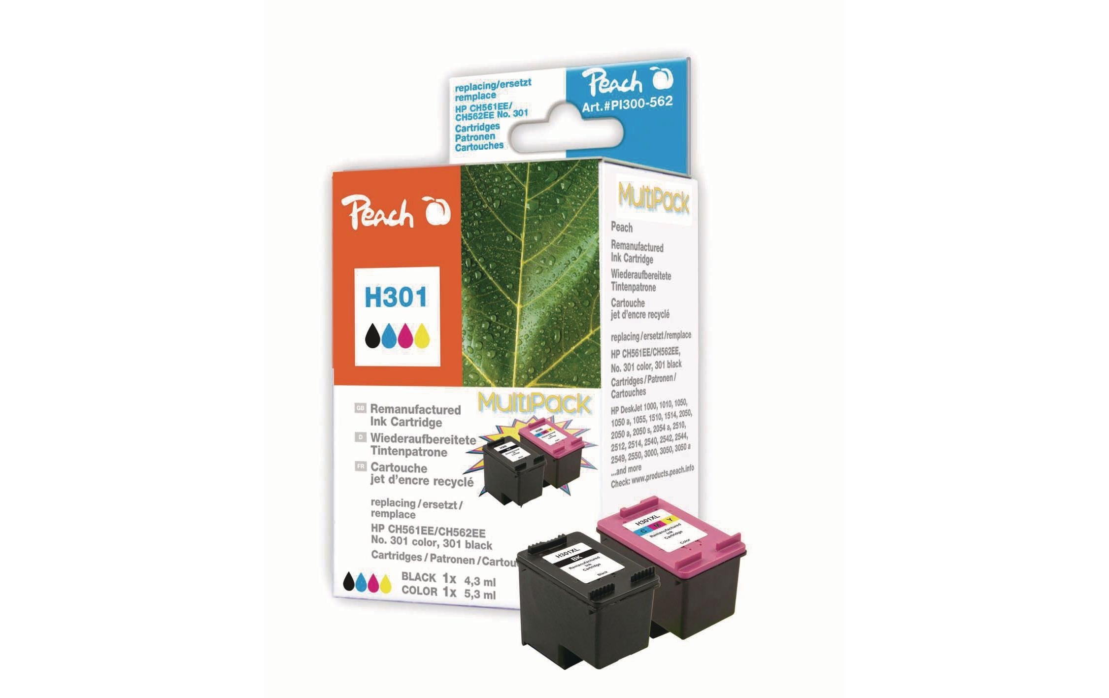 Peach Tintenpatrone »HP Nr. 301 BK, Color«, (1 St.)