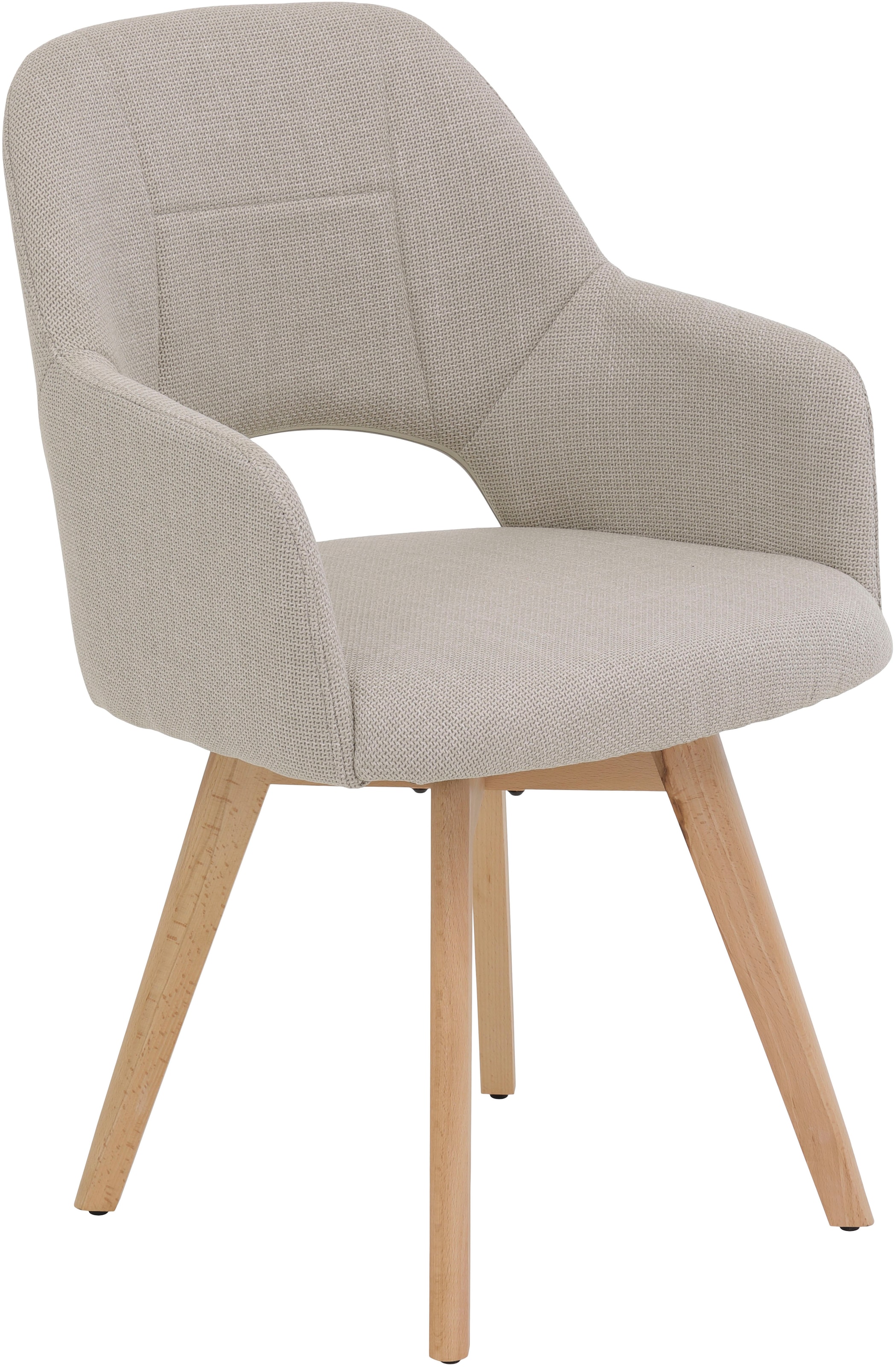 HELA Chaise à 4 pieds »STADE« (Set) 2 cuis360° drehbar,Massivholz 4-Fuss,Armlehnen,Ausschnitt im Rücken