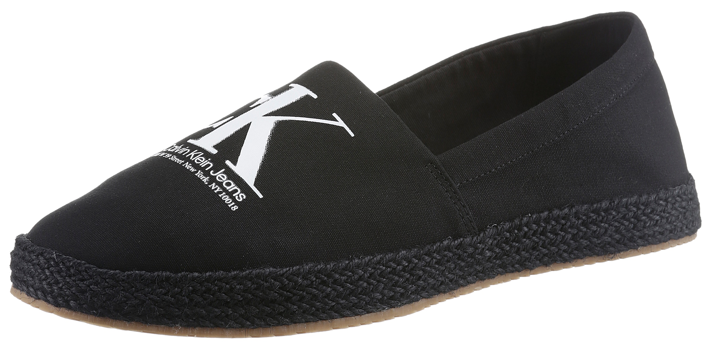 Espadrille, mit Bastbesatz