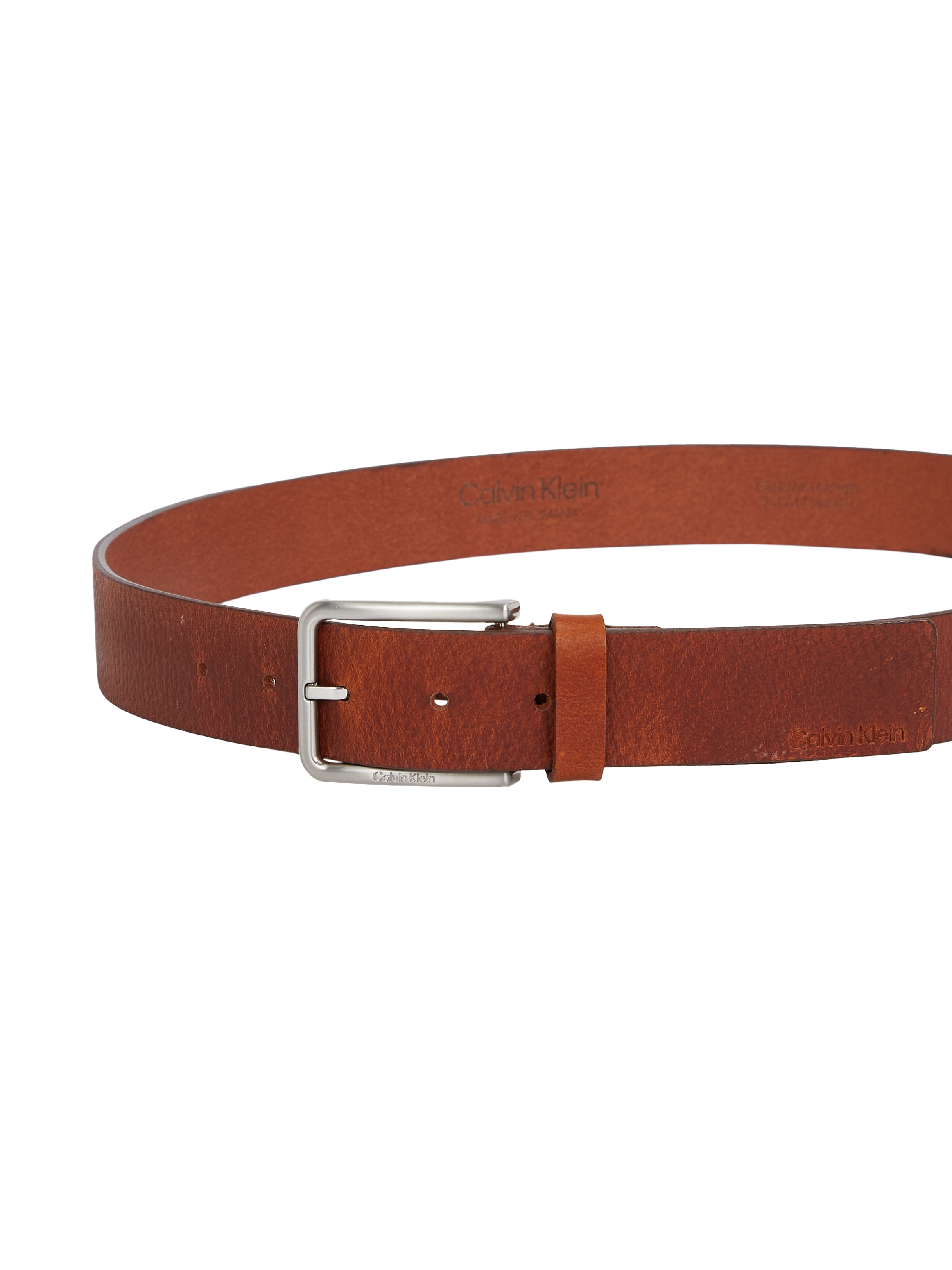 Calvin Klein Ledergürtel »WARMTH PB 35MM«, Logodruck, Einfachdornschliesse