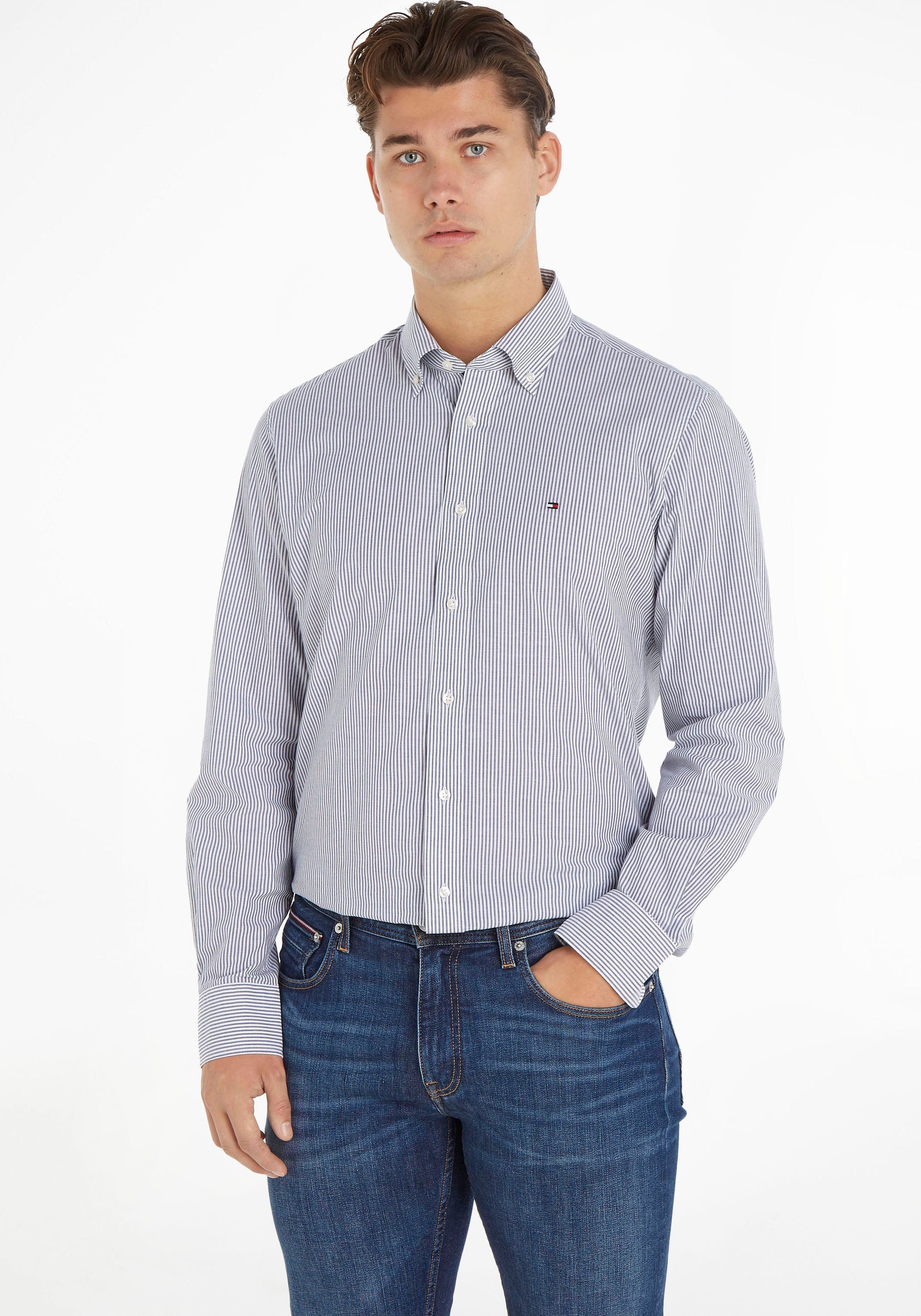 Langarmhemd »CL ESSENTIAL STRIPE RF SHIRT«, aus reiner Baumwolle