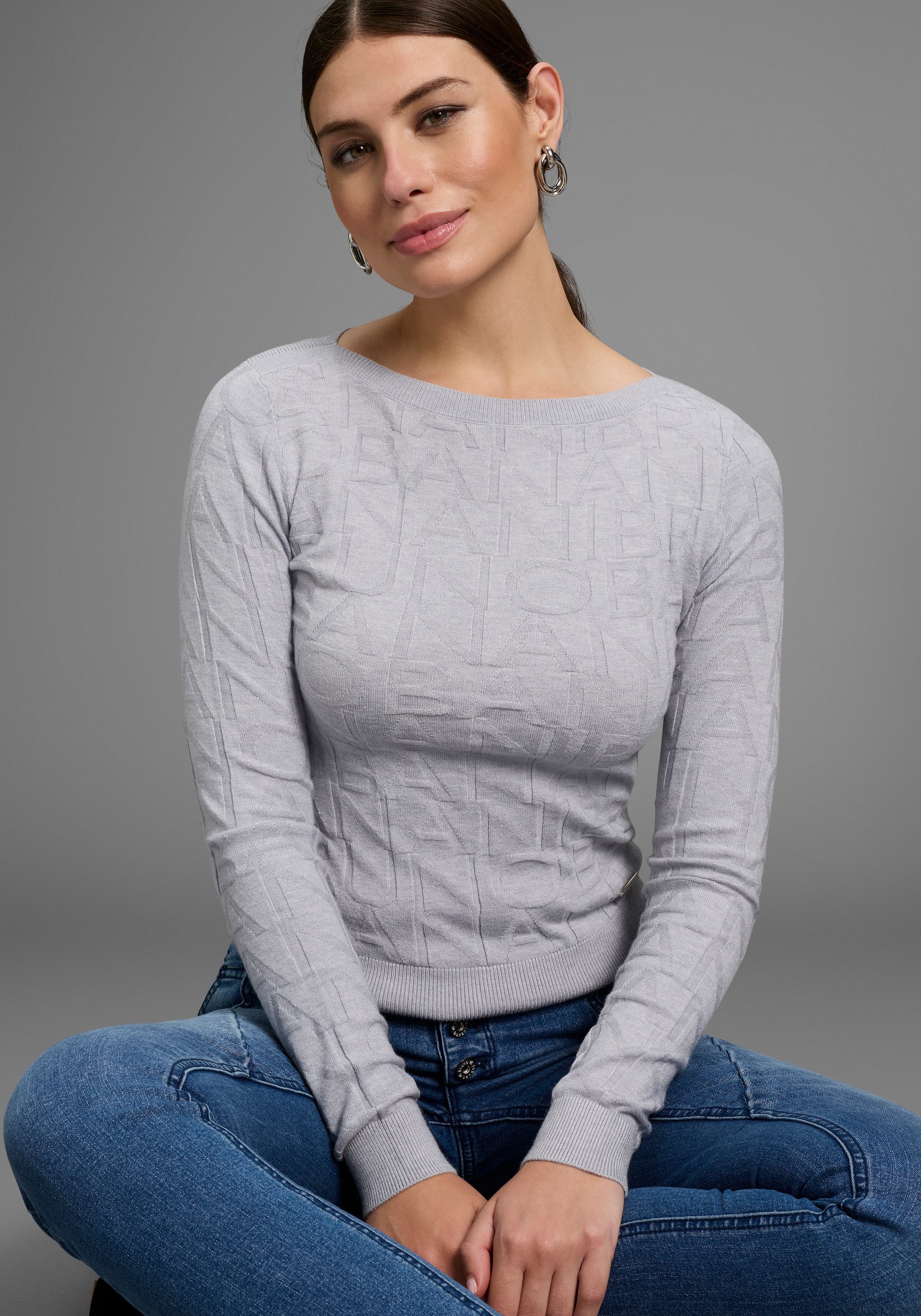 Image of Bruno Banani Strickpullover mit Marken-Strickmuster