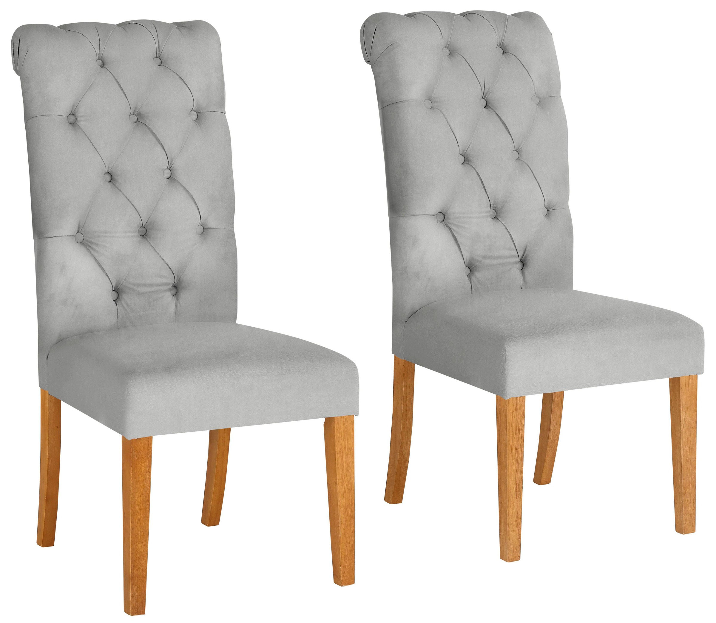 Image of Home affaire Esszimmerstuhl »Liao«, (Set), Samtstoff, 2er-Set, mit edler Knopfheftung in der Rückenlehne bei Ackermann Versand Schweiz